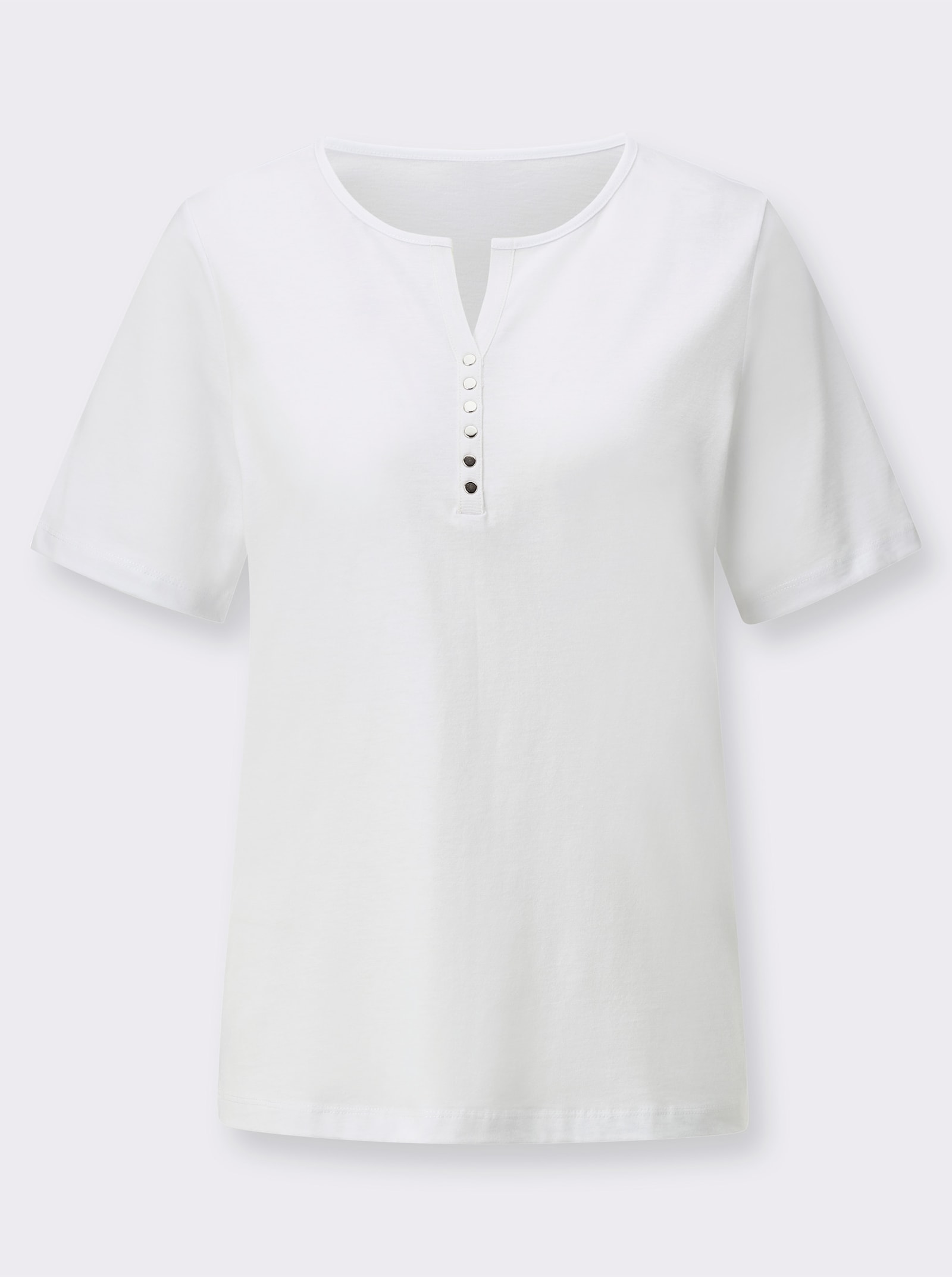 Kurzarmshirt aus reiner Baumwolle - weiß