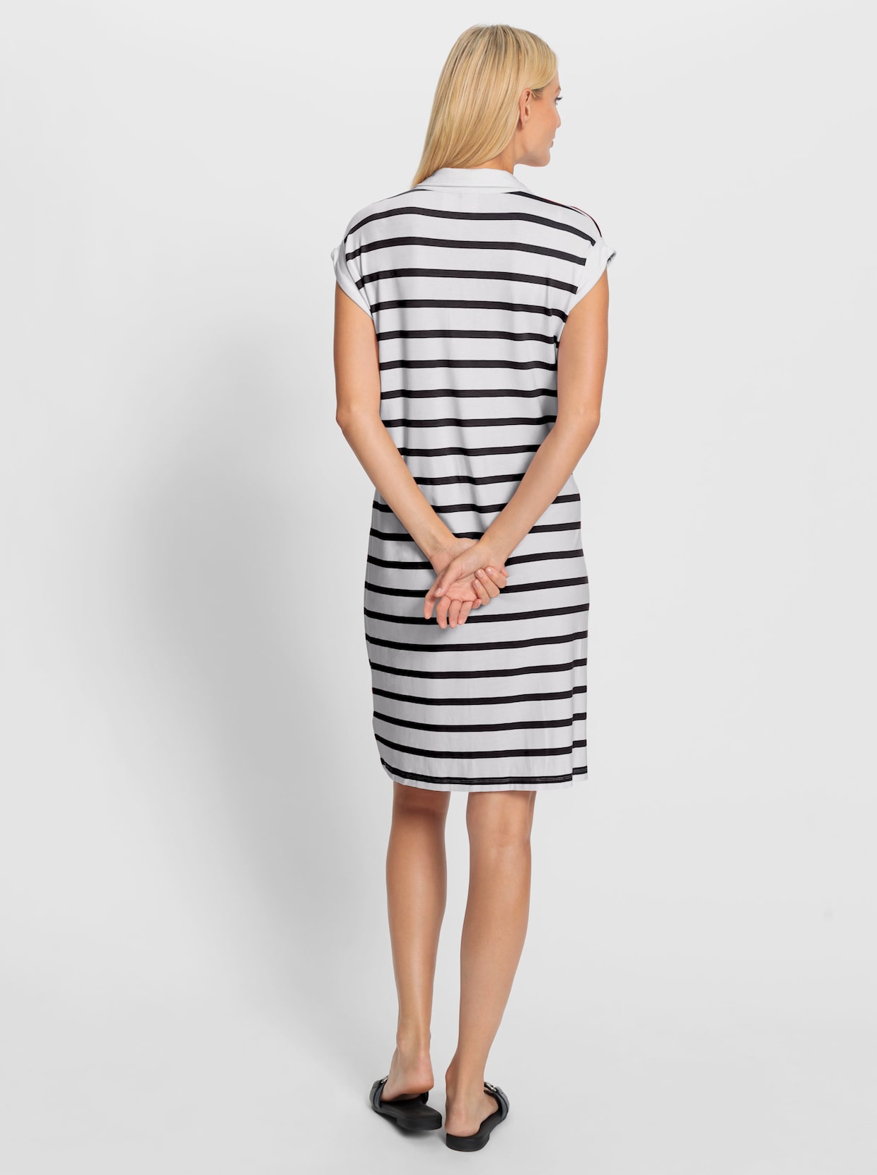 heine Robe en jersey - blanc-noir à rayures
