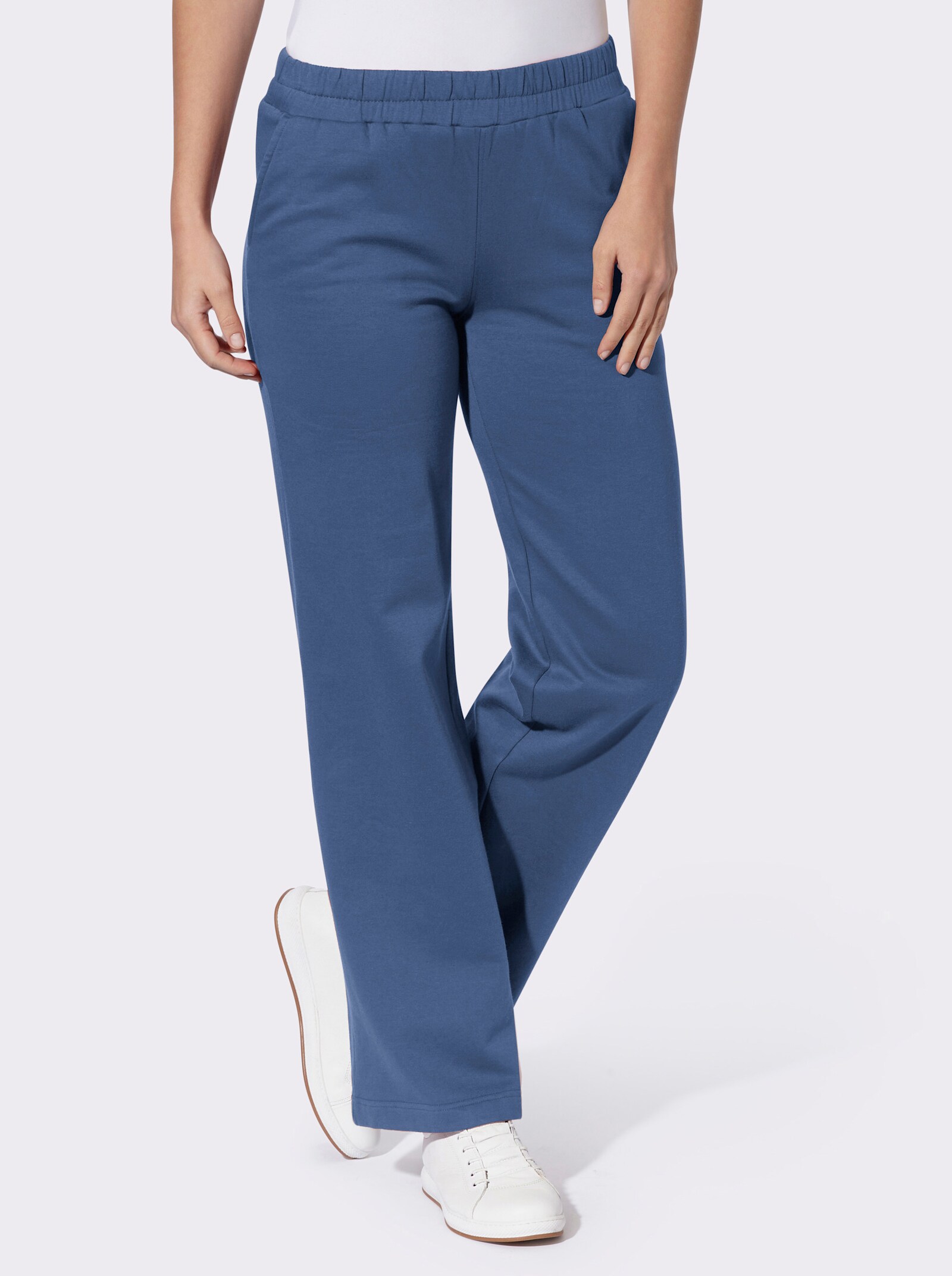 Jerseyhose mit Dehnbund - jeansblau