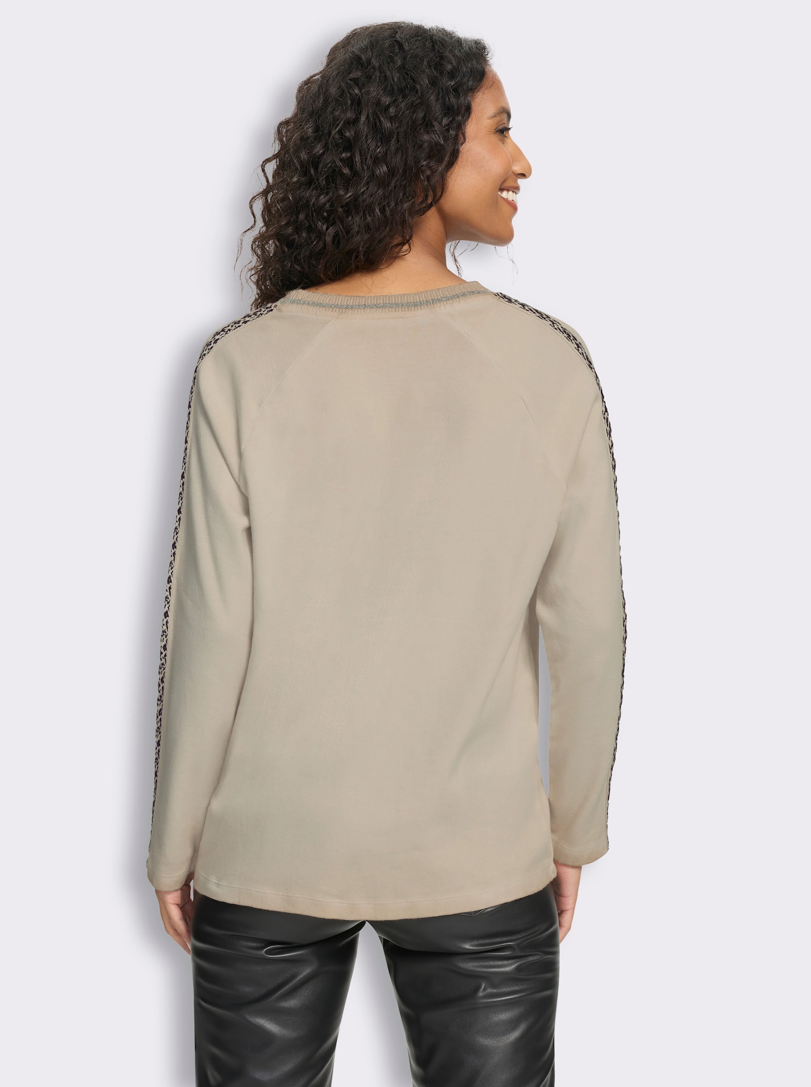 heine Langarmshirt mit Frontprint - sand
