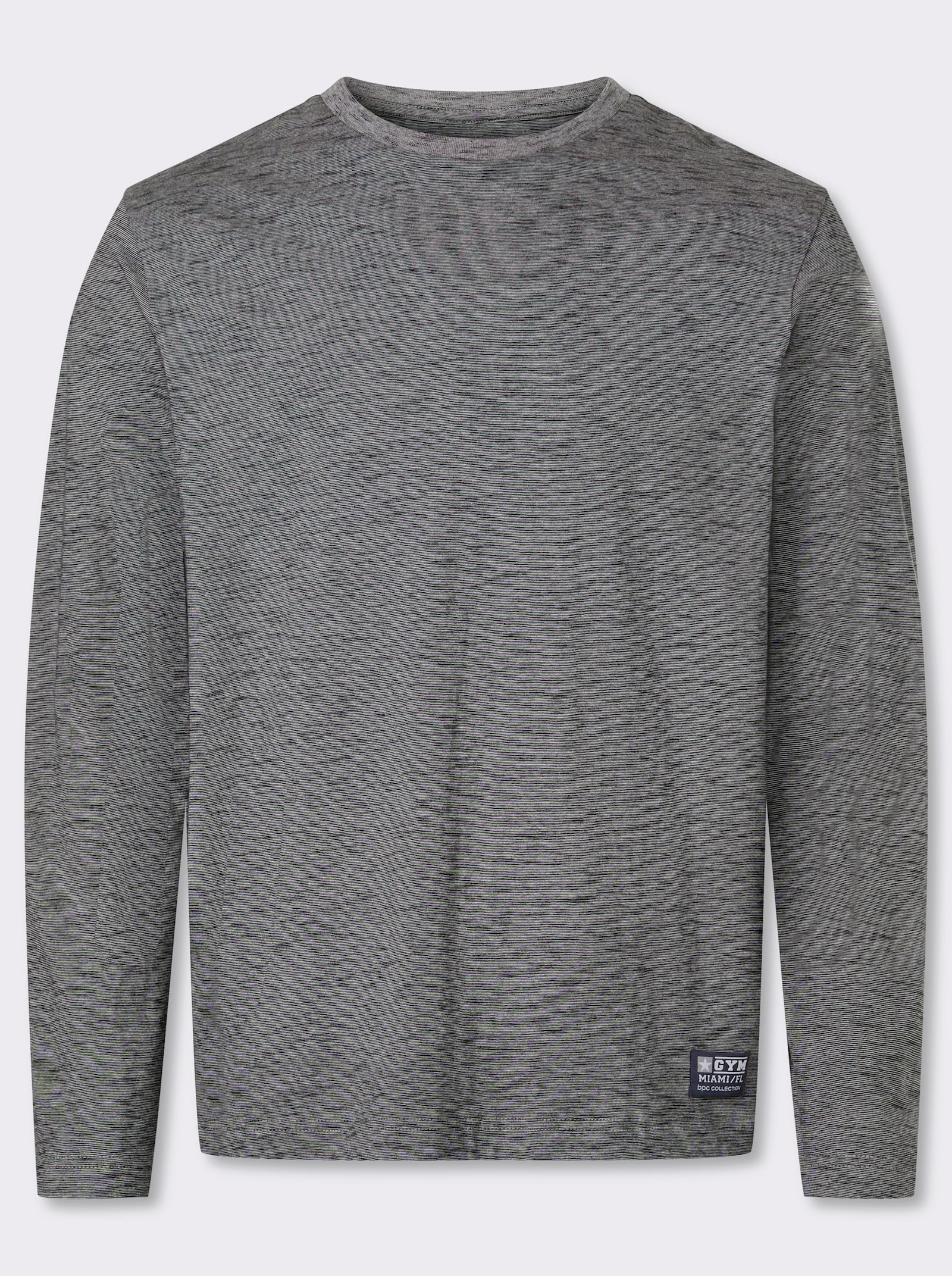 Catamaran Langarmshirt in Melange-Optik - hellgrau-meliert