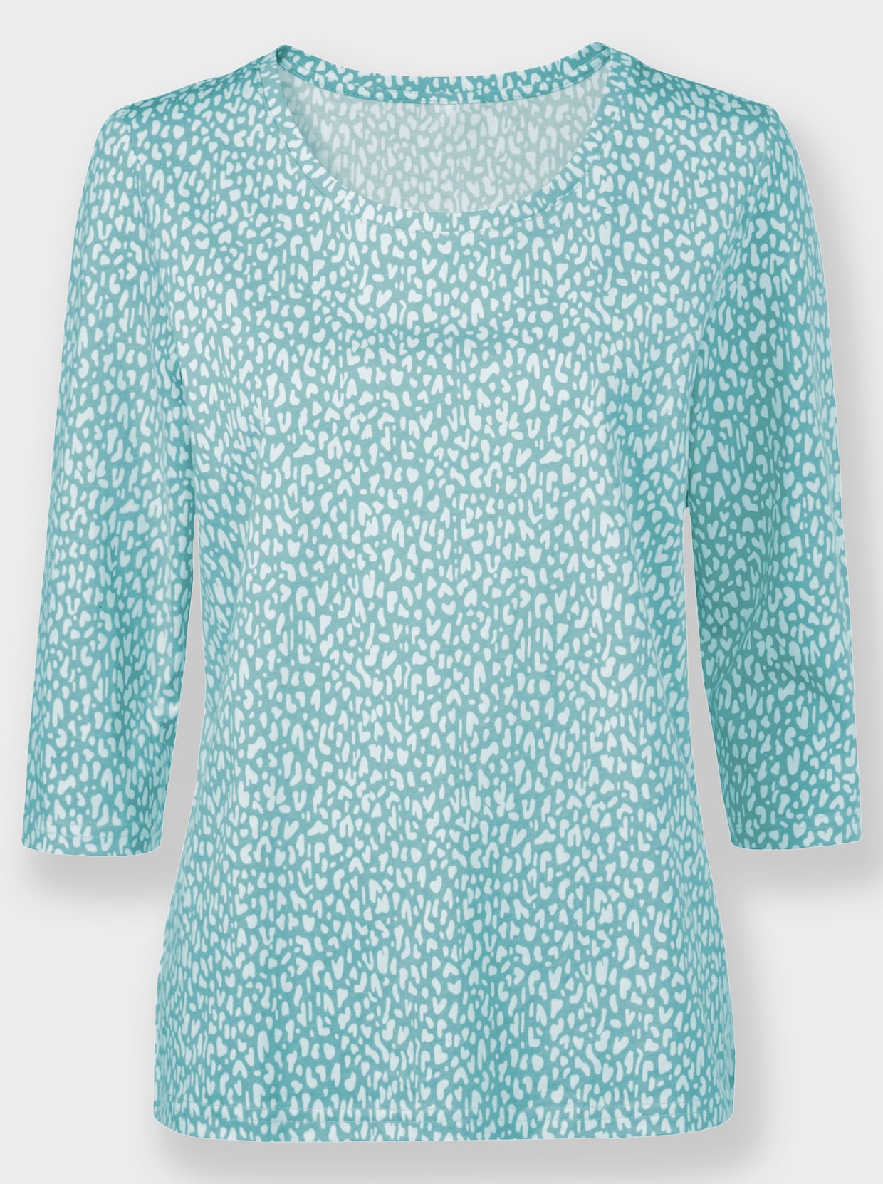 3/4-Arm-Shirt - weiß-ozean-bedruckt
