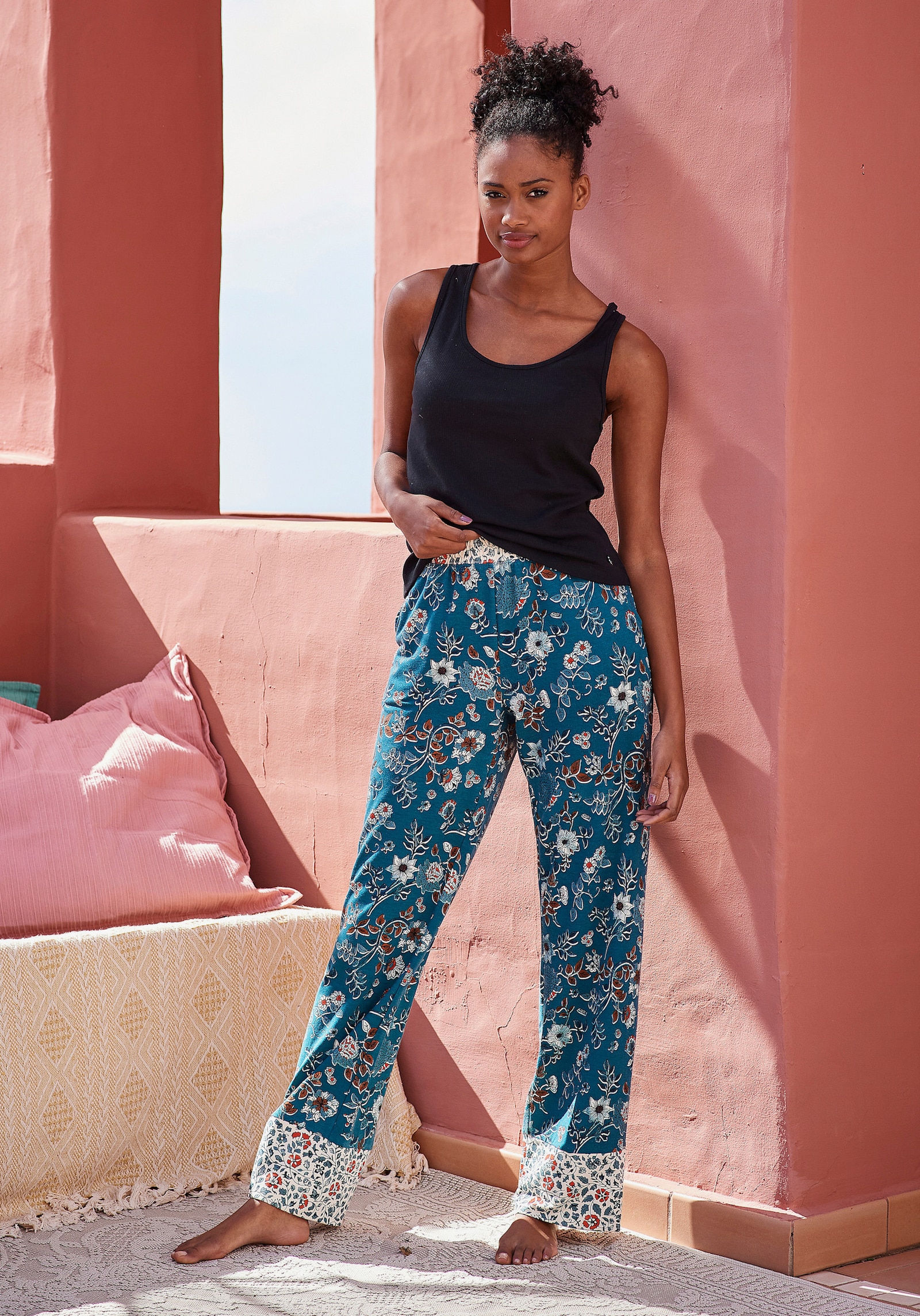 LASCANA Pyjamaoberteil - schwarz