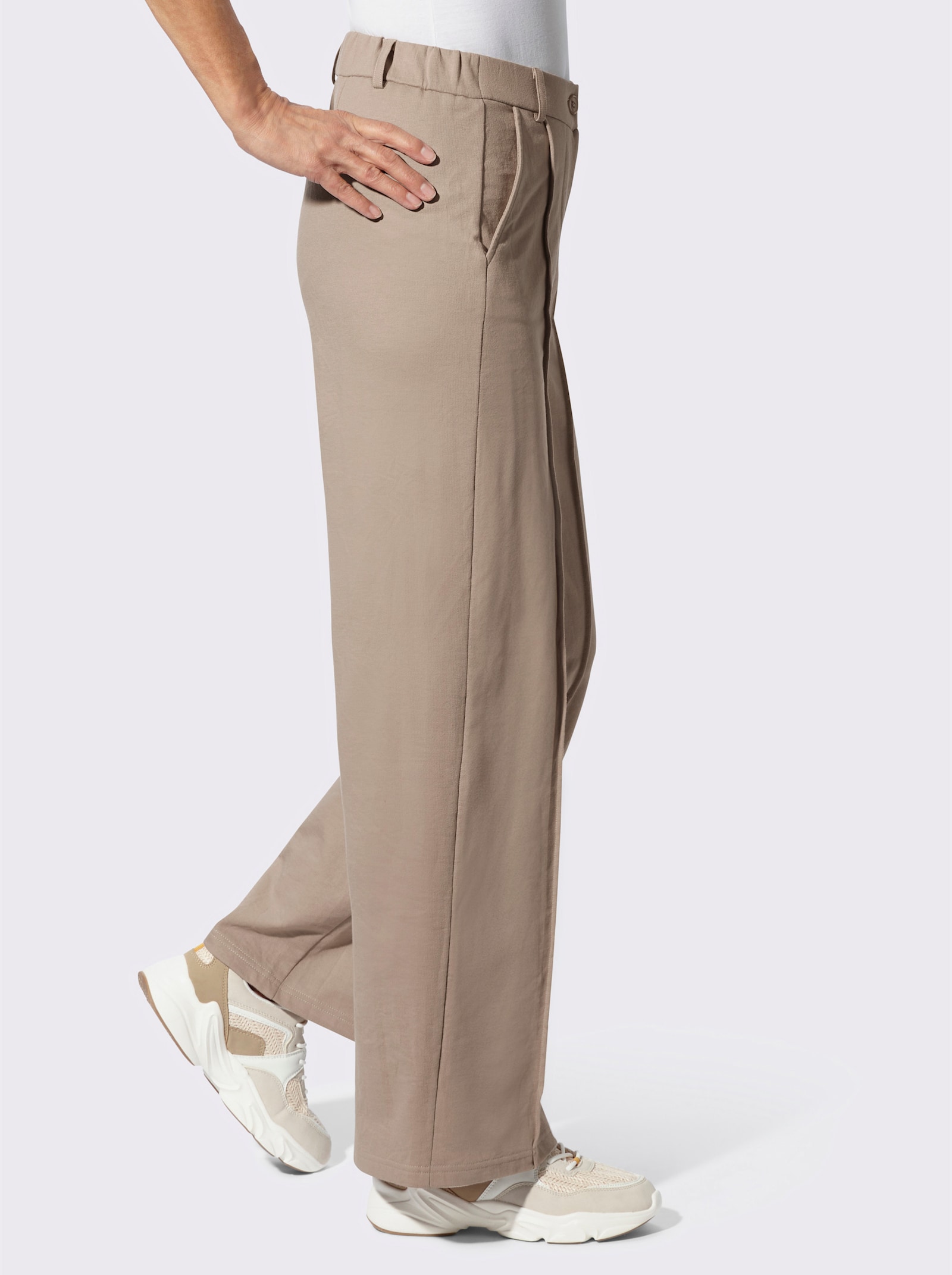 Sweathose in weiter Form - sesam