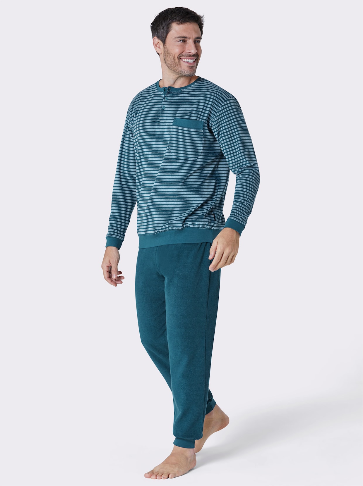 Comte Pyjama - aquapetrol/bleu gestreept