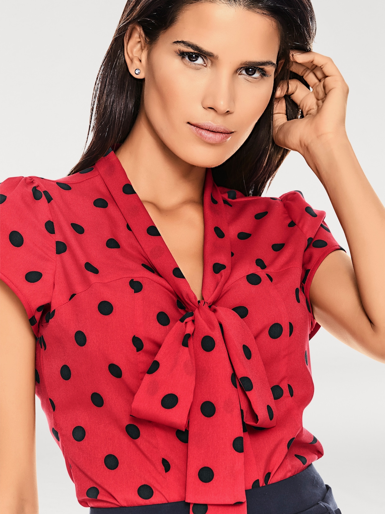 heine Blouse met stippen - rood/zwart