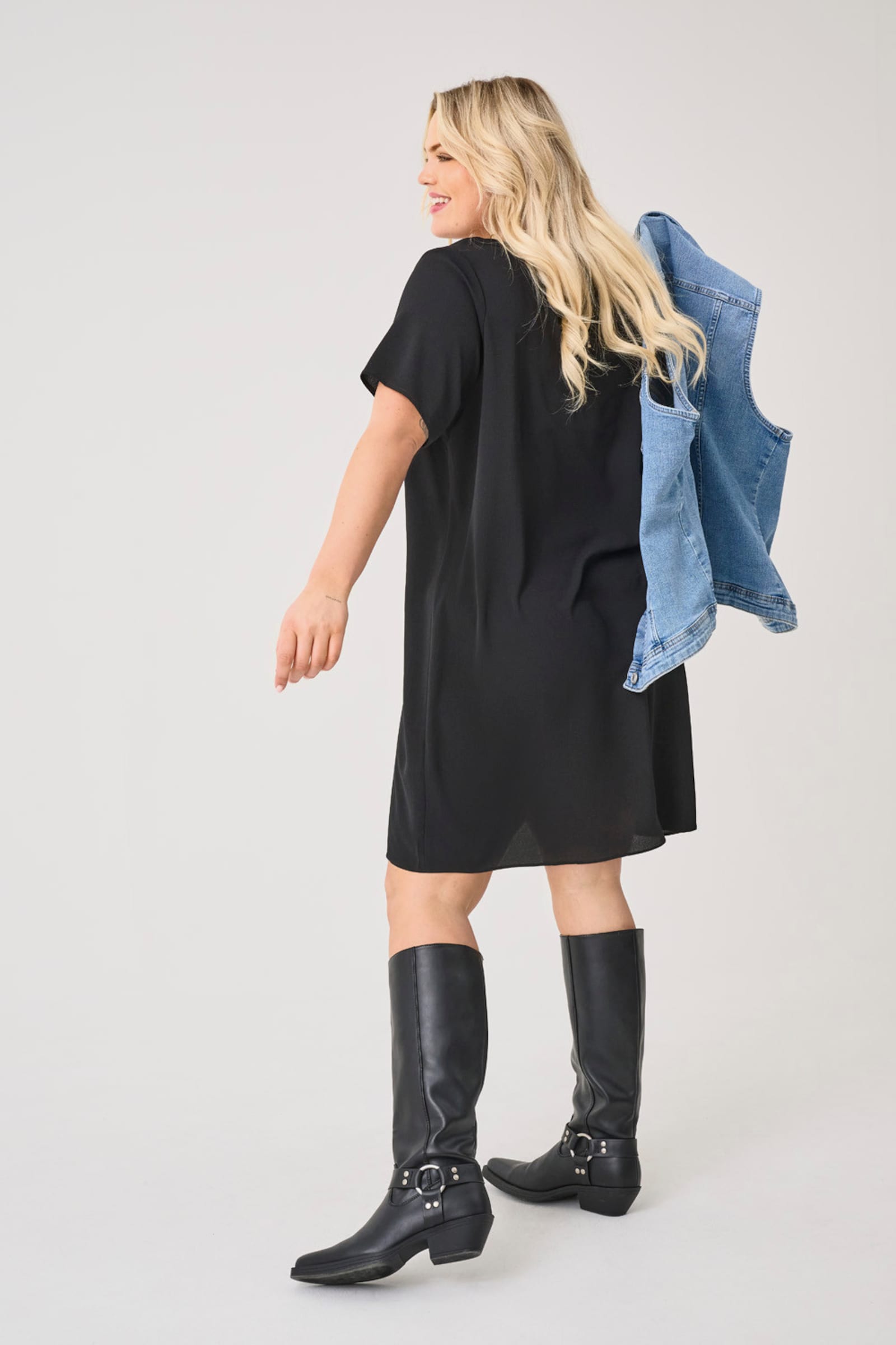 Blusenkleid - schwarz