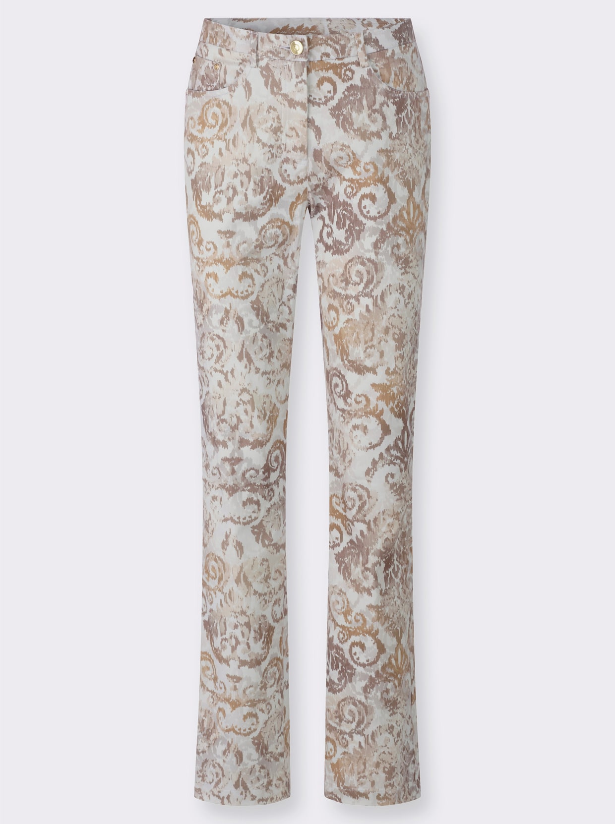 Druckhose - ecru-sesam-bedruckt