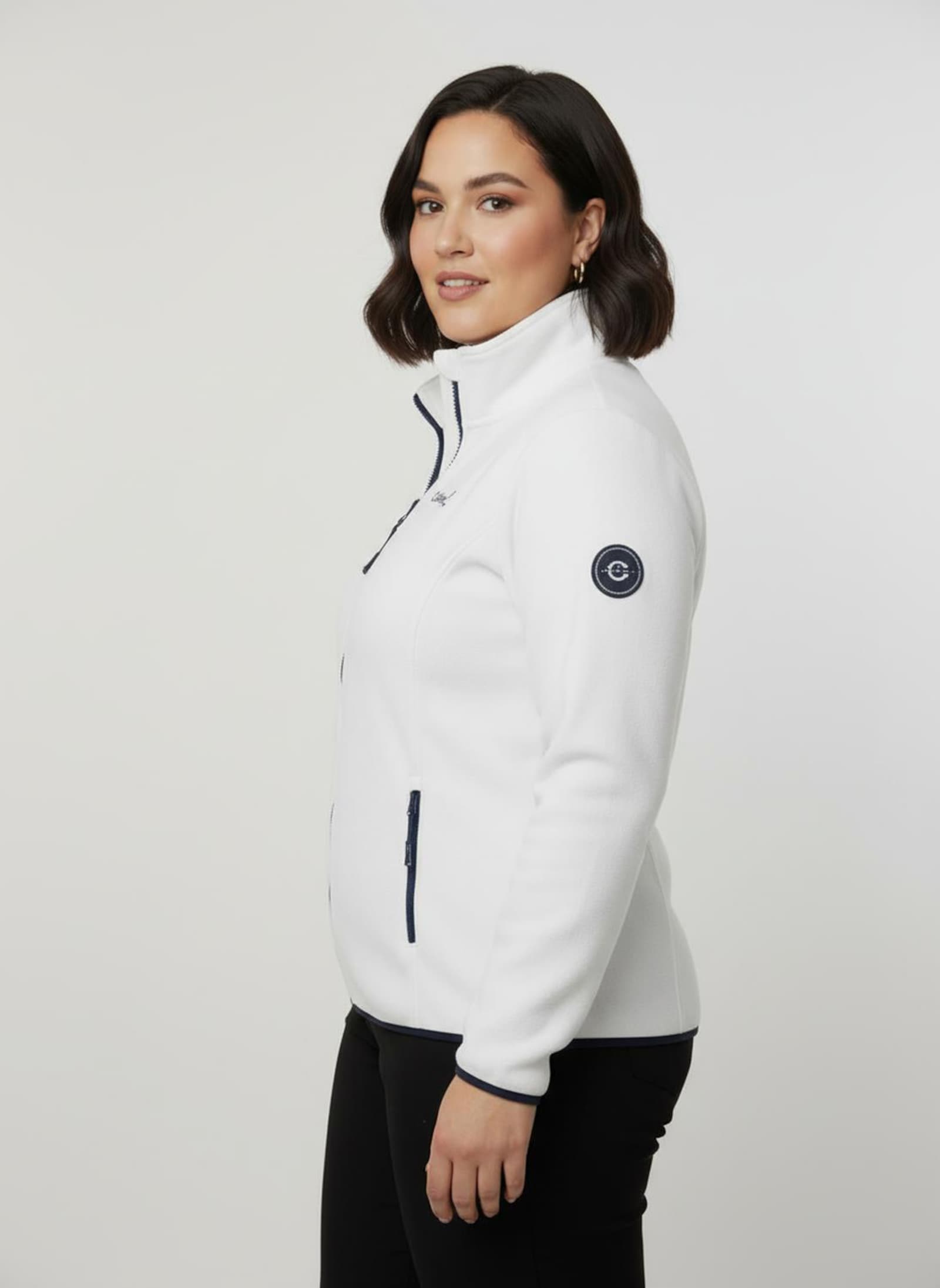 Fleecejacke mit Stickerei - ecru