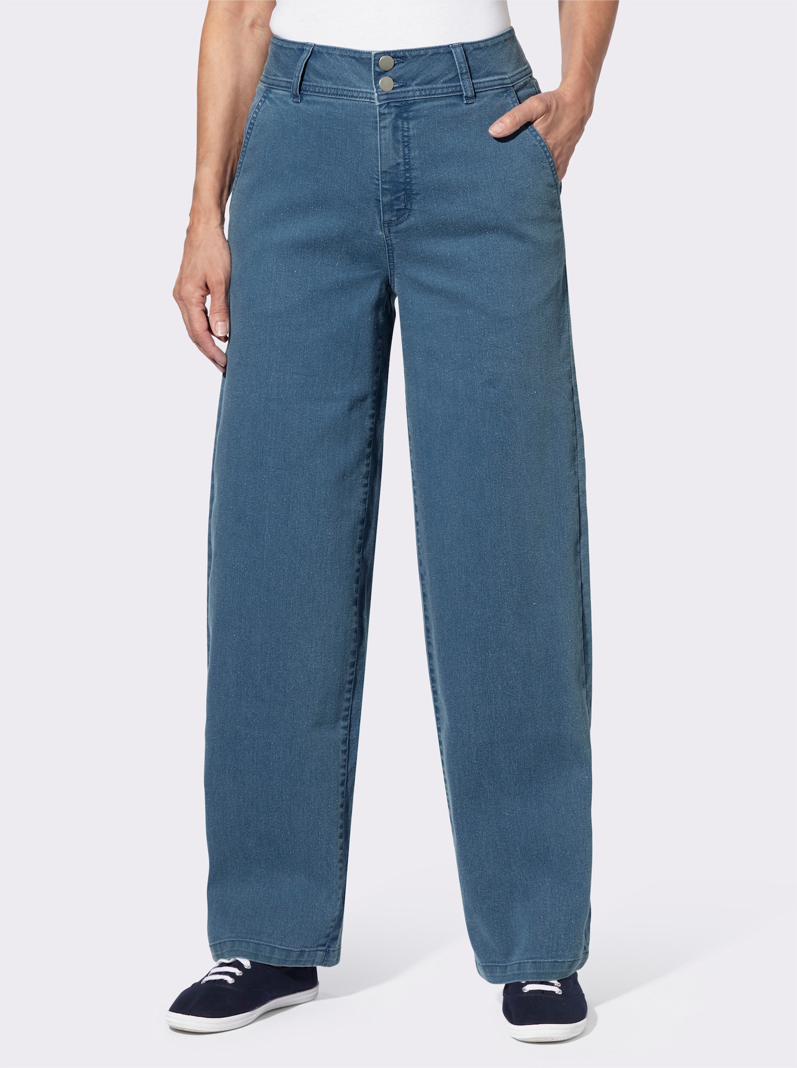 Jeans met wijde pijpen - blue-bleached