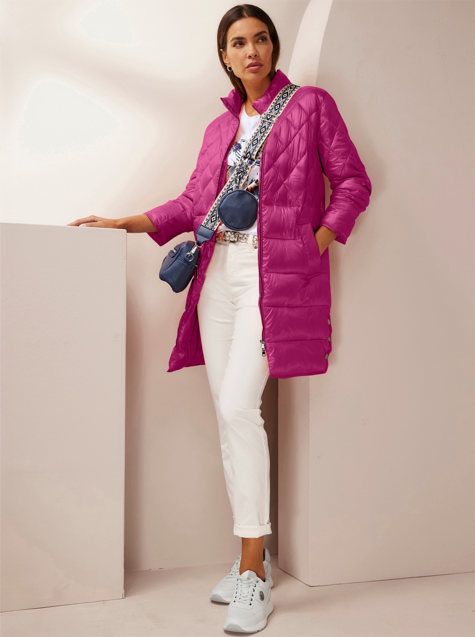 heine Steppmantel in Glanz-Optik - fuchsia