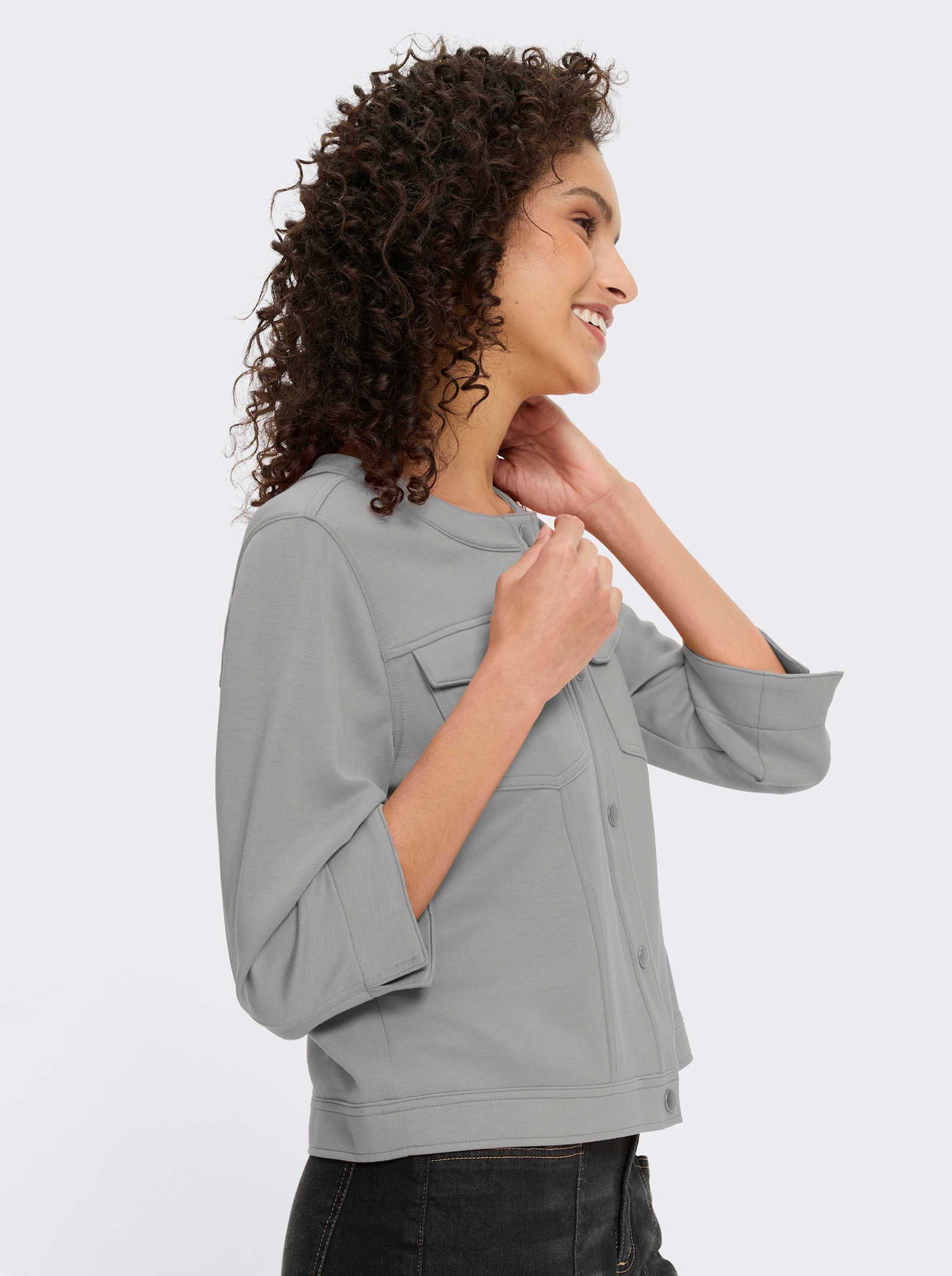 heine Shirtjacke - steingrau