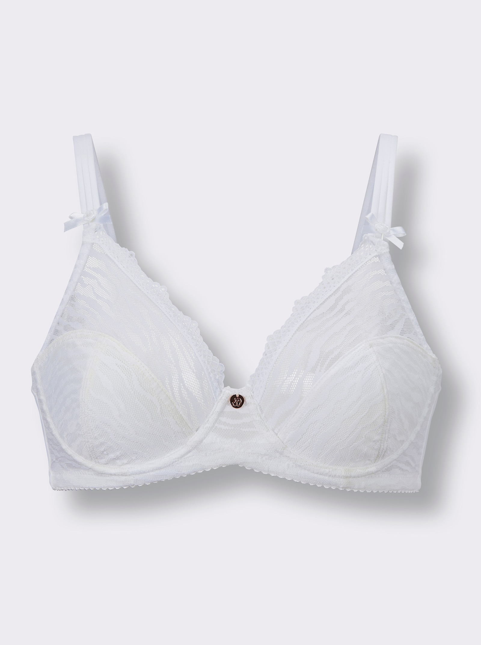 wäschepur Soutien-gorge à armatures avec dentelle sur les bonnets - blanc