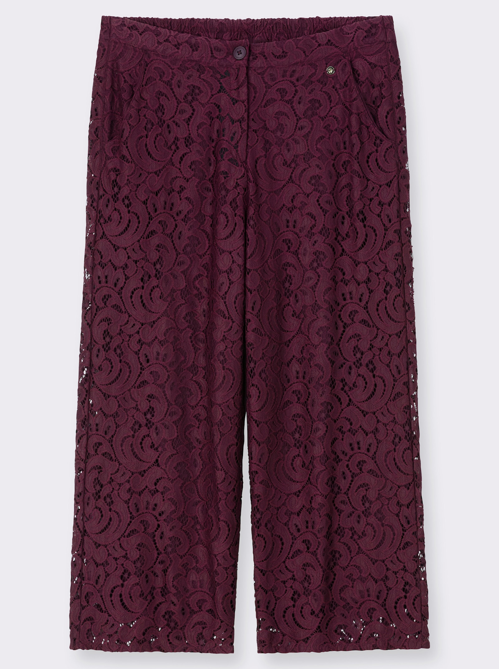sheego Hose mit rundum Spitze - burgund