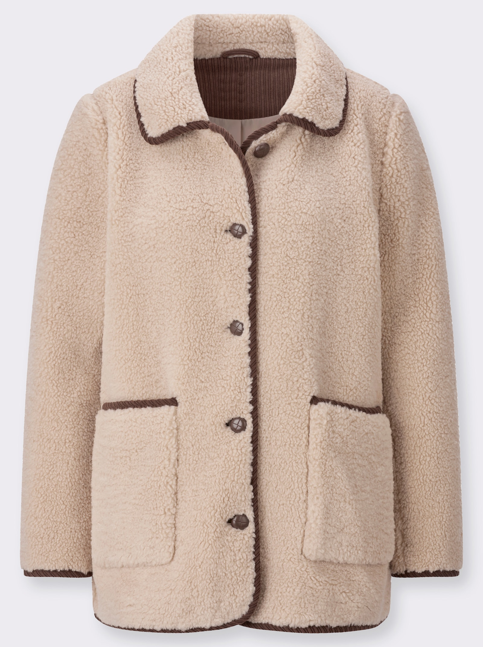 Teddyjacke mit Schmuckknöpfen - elfenbein