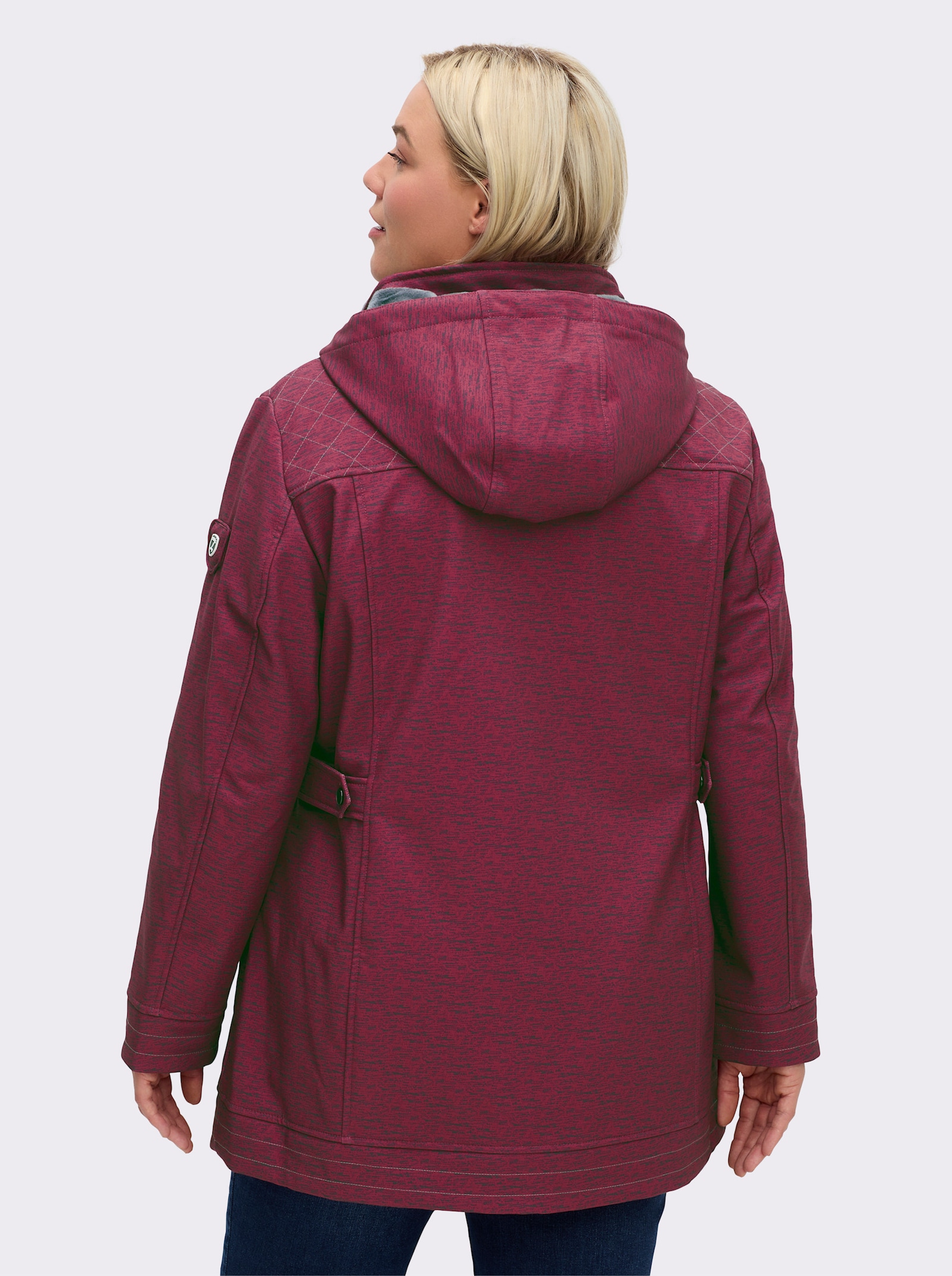 Softshelljacke gefüttert, wasserabweisend - himbeer-meliert