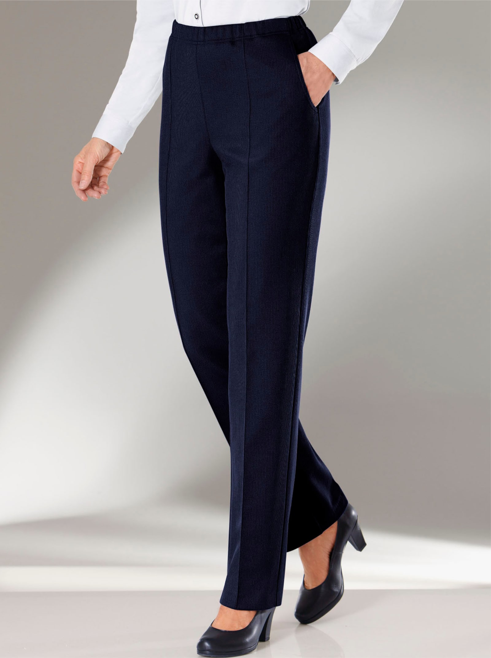 Thermobroek van ribjersey - marine