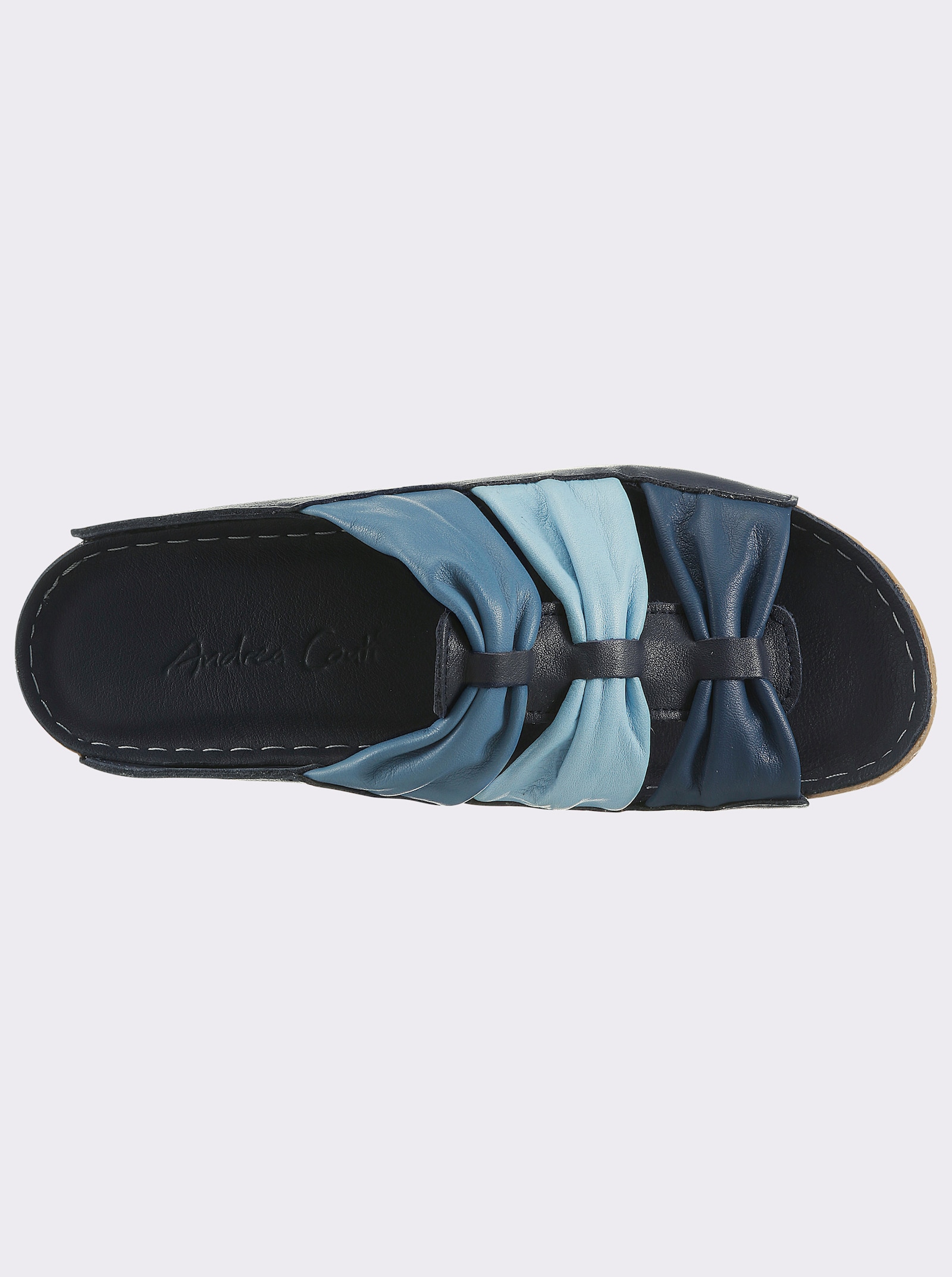 Andrea Conti Pantolette aus Leder - jeansblau-hellblau