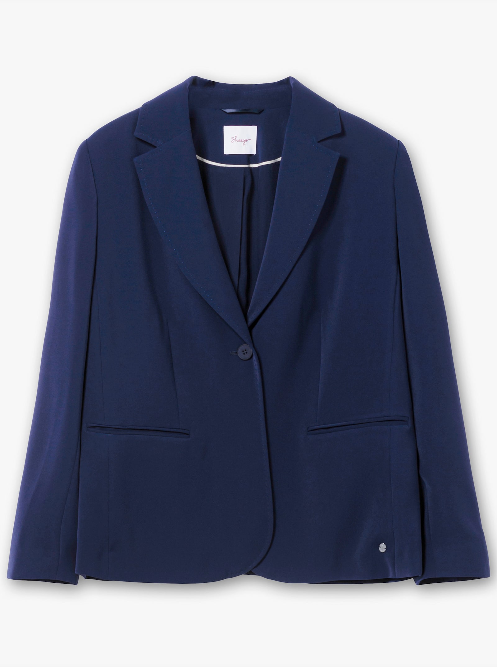 sheego Blazer mit Reverskragen - tiefblau