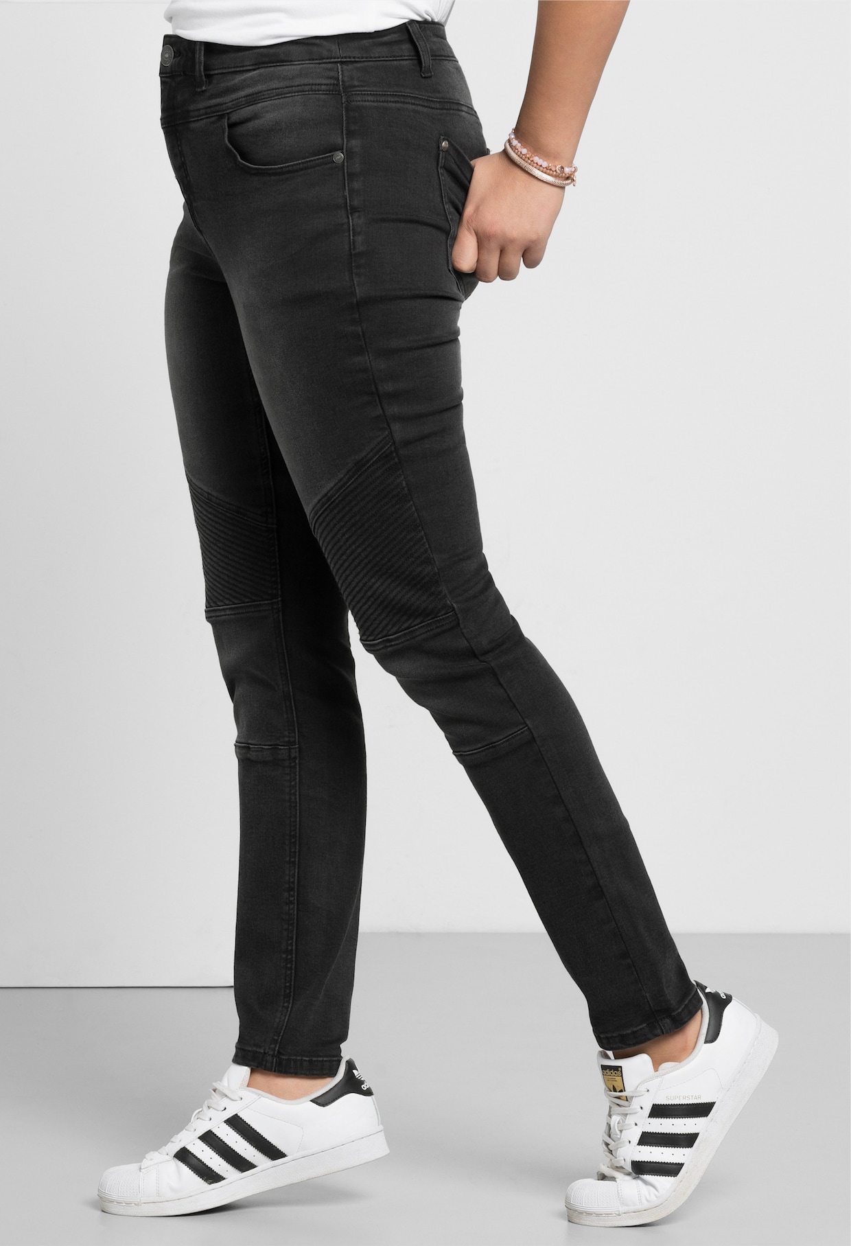 sheego Skinny Jeans - black denim