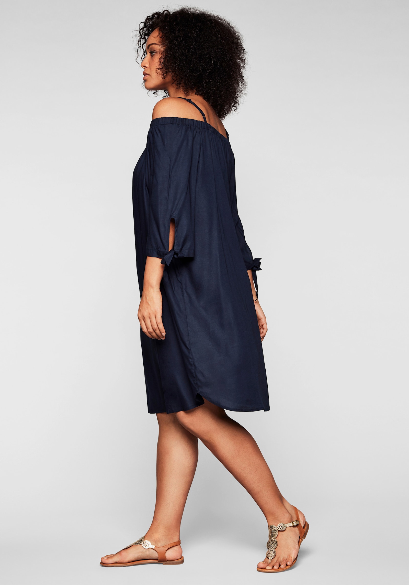 sheego Strandkleid im Carmen-Look - marine