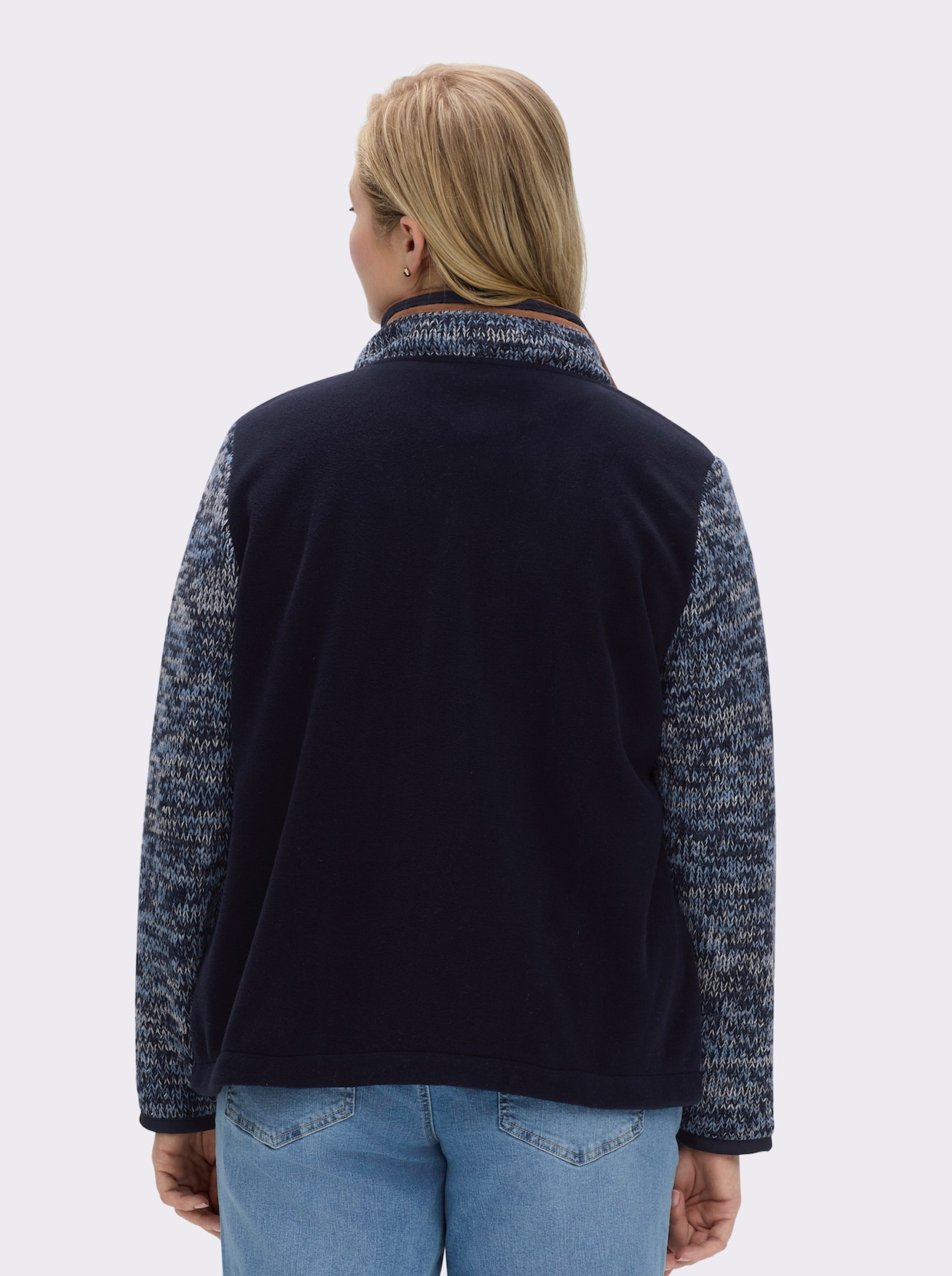 Fleecejacke - marine-meliert
