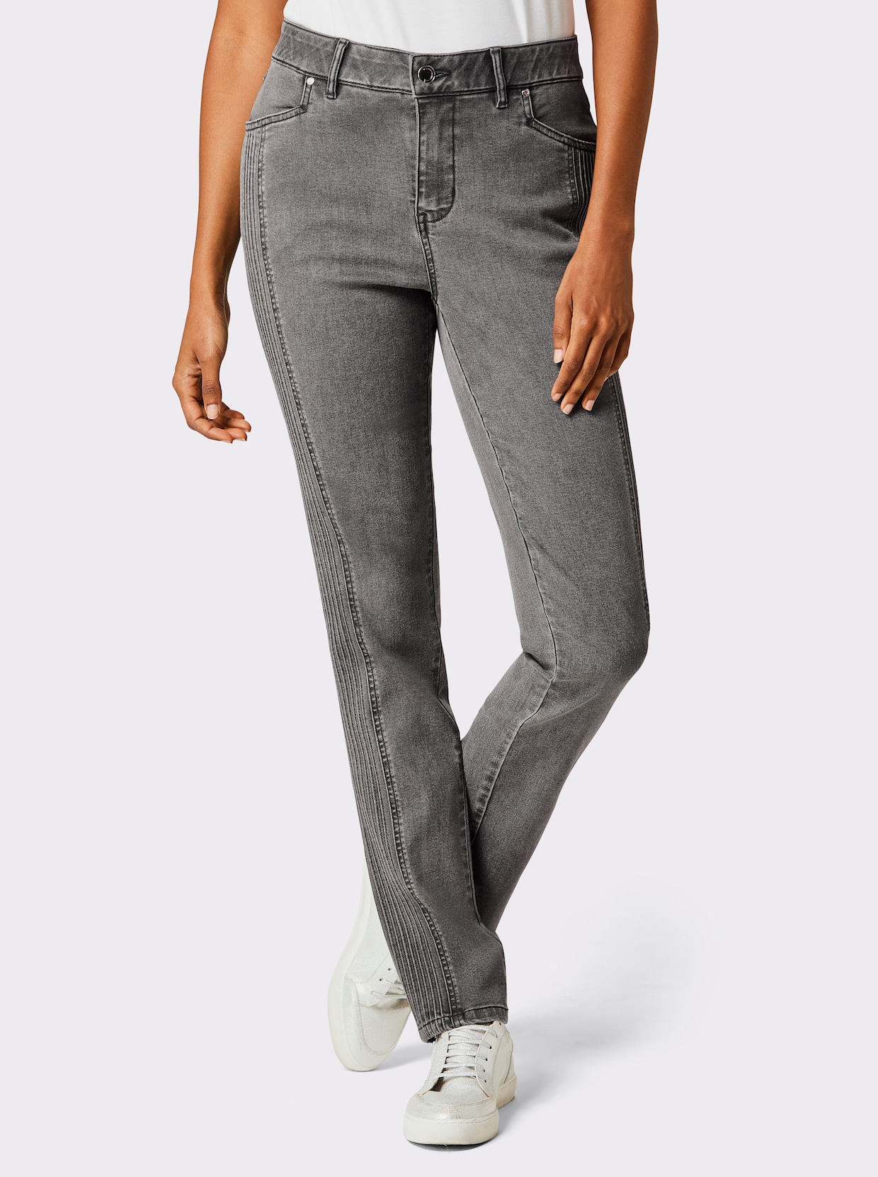 CREATION L PREMIUM Stretch-Jeans - light grey-denim