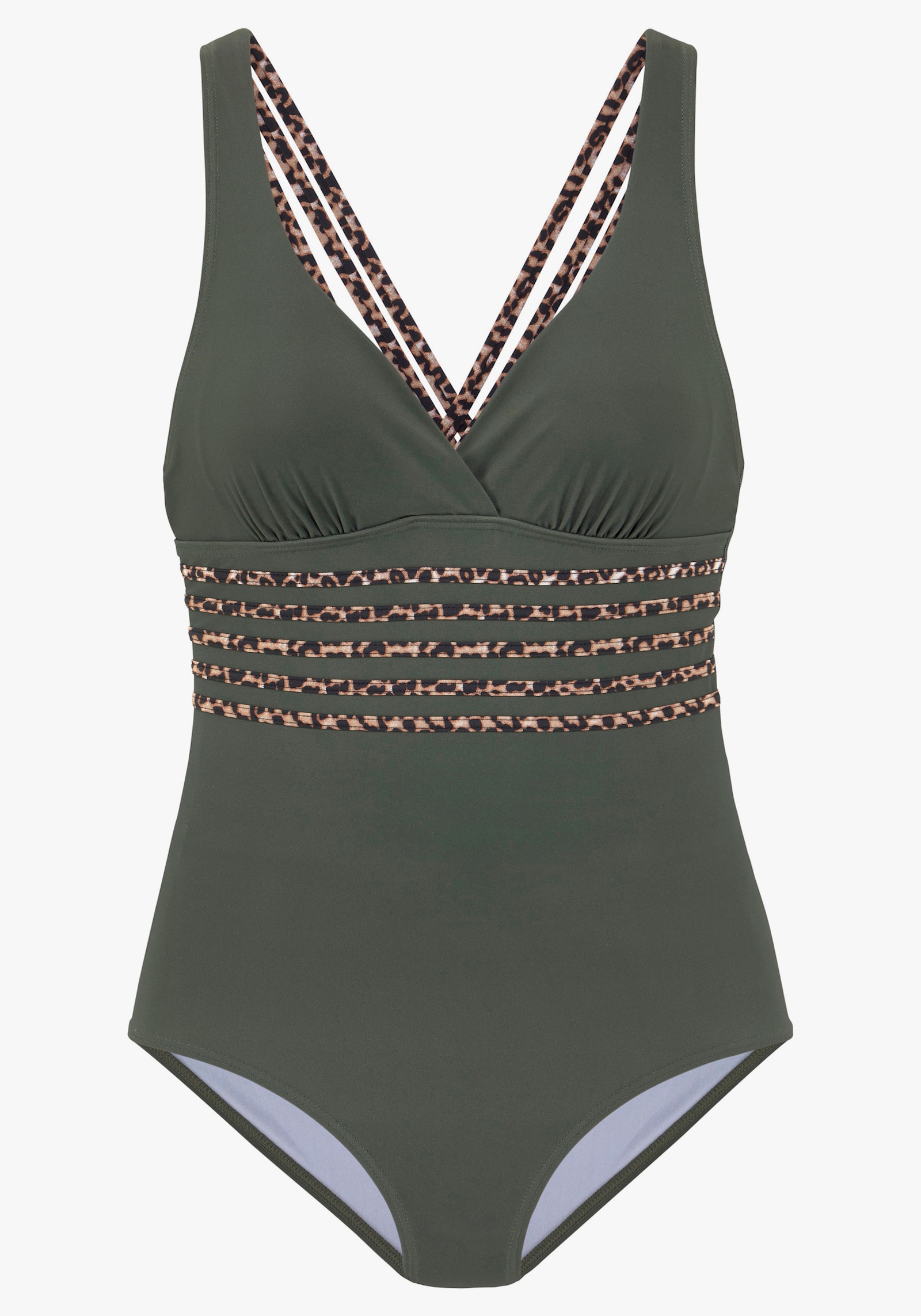 LASCANA Badeanzug - oliv-leo