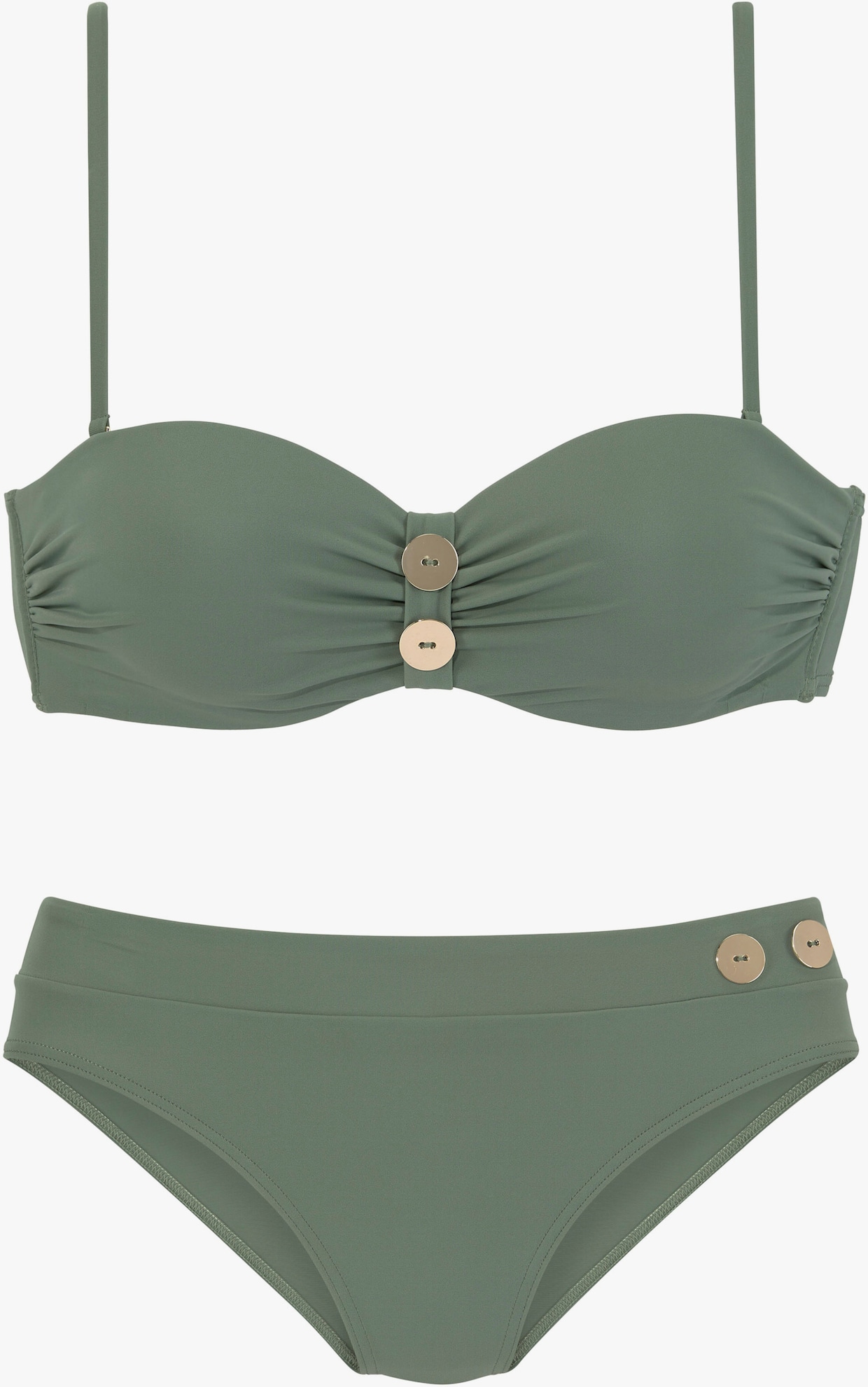 Vivance Maillot de bain bandeau à armatures - vert olive