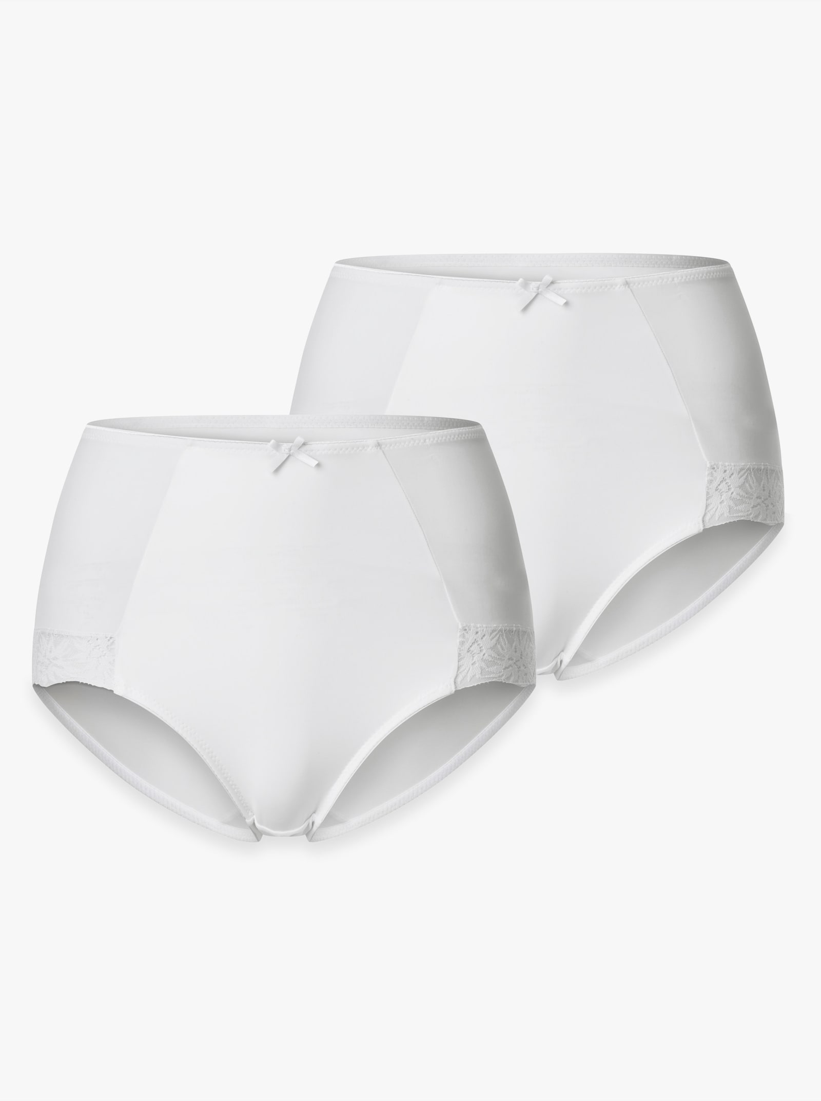 wäschepur Taillenslip mit seitlicher Spitze - 2x weiß