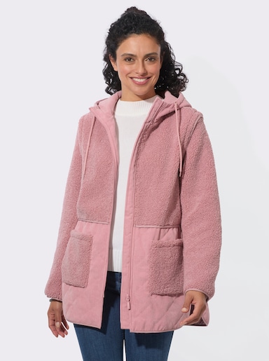  2-in-1-Jacke aus Teddyfleece und Cord - hortensie