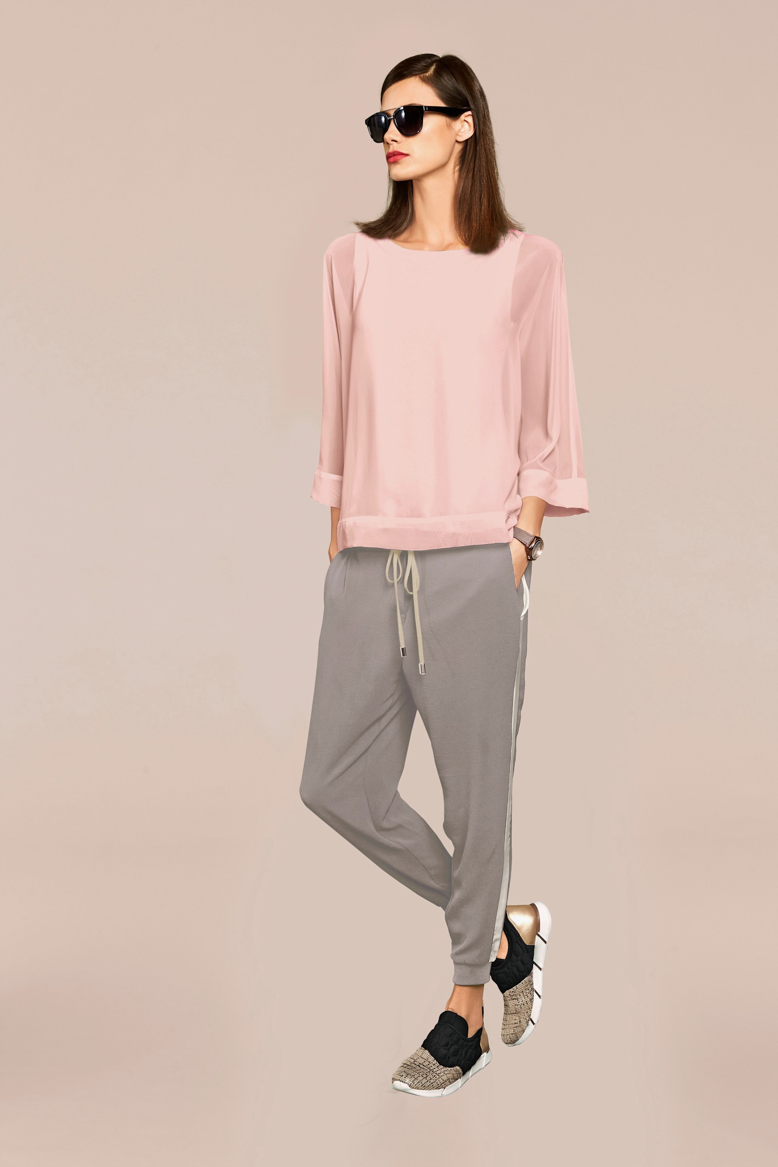 heine Blusenshirt mit Fledermausärmeln - puder