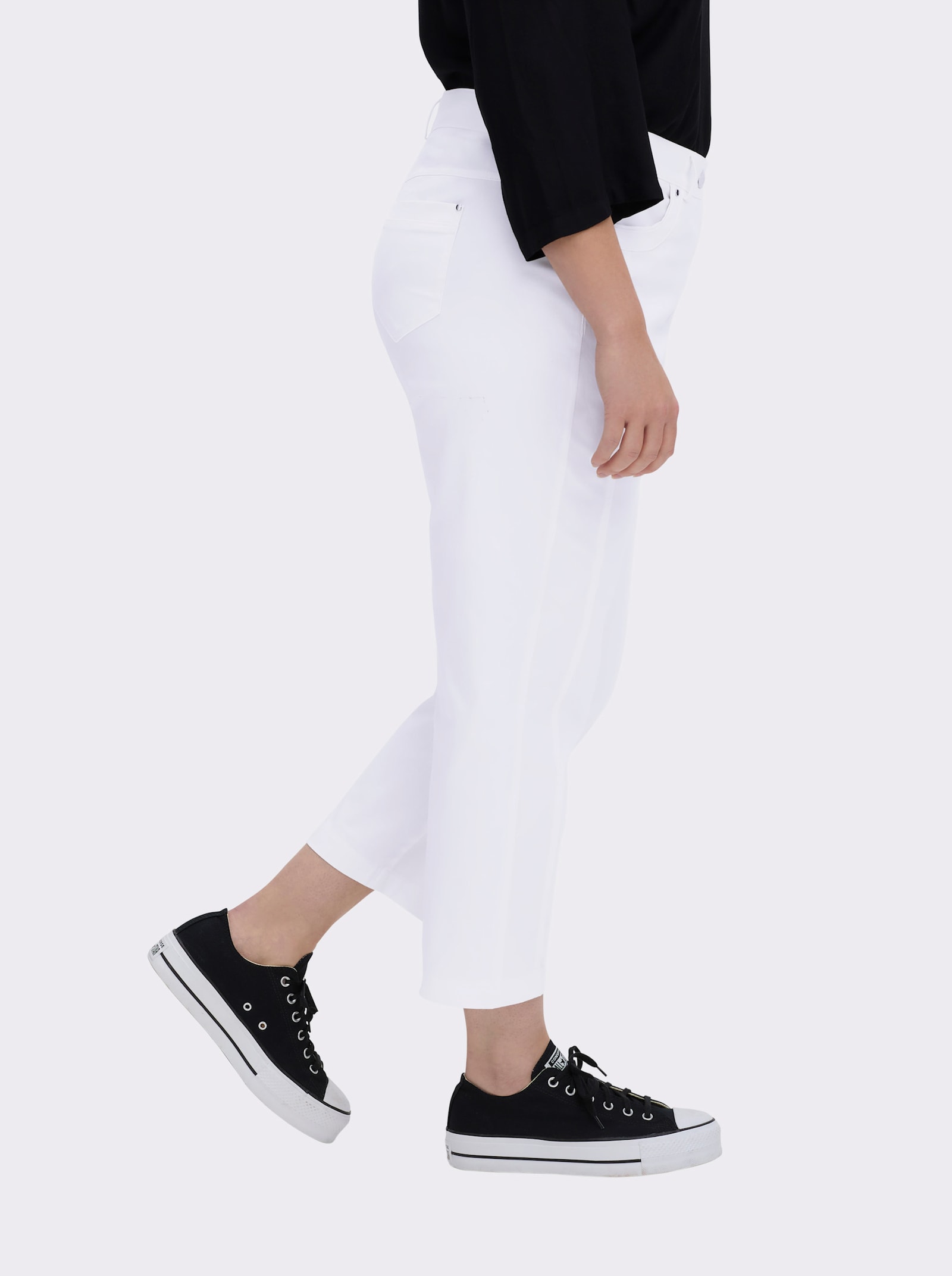 7/8-Jeans mit optisch streckenden Nähten - weiß