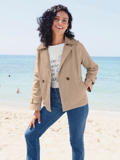 Jacke mit Reverskragen - beige