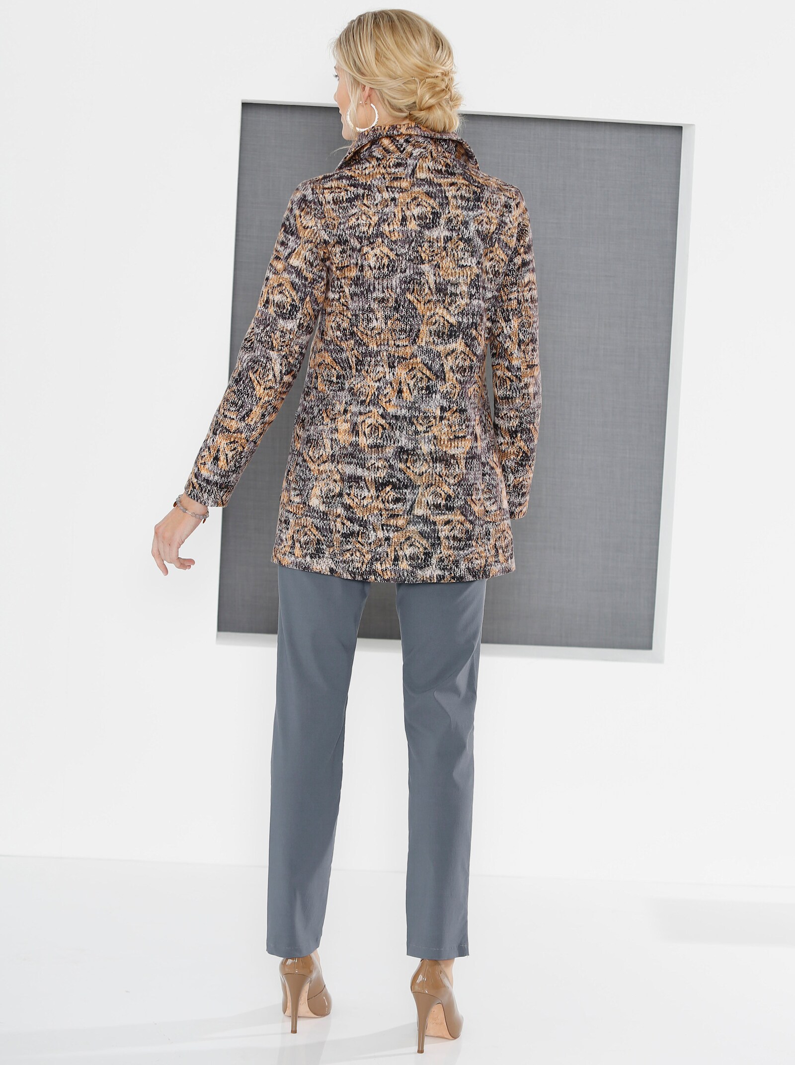 Stretchbroek met comfortband aan de binnenzijde - donkergrijs