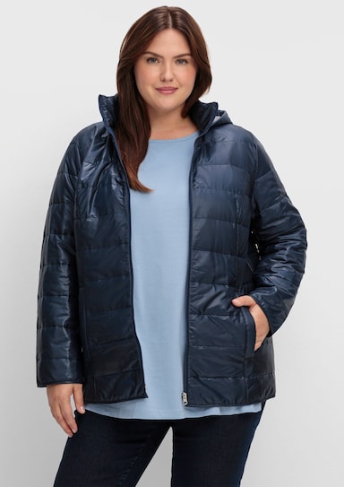 Steppjacke mit Kapuze, wärmend - marine