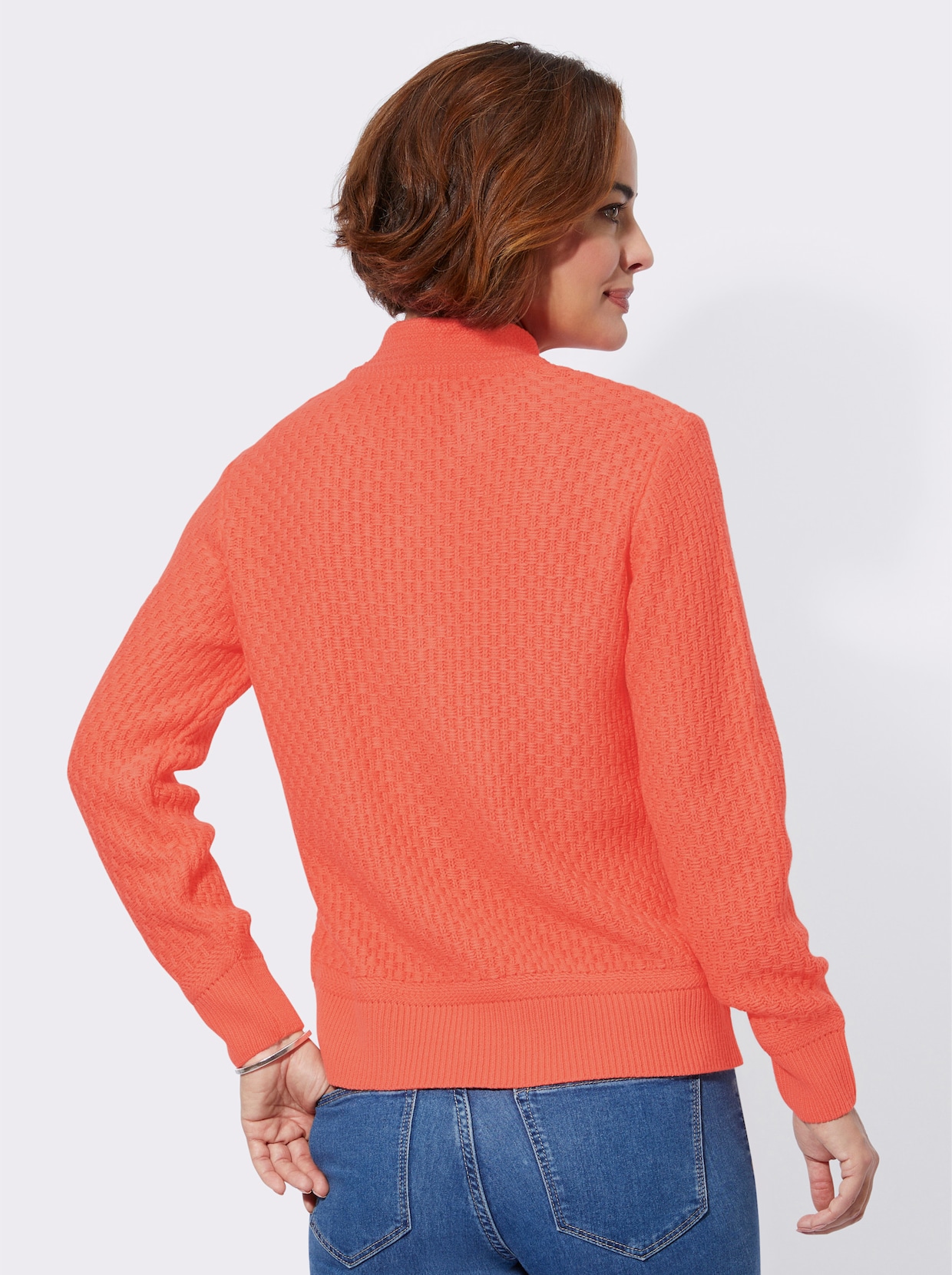 Pullover met lange mouwen - koraal