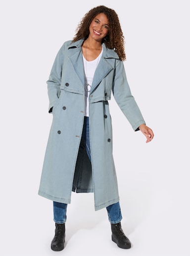 Trenchcoat in Denim-Qualität - blue-bleached