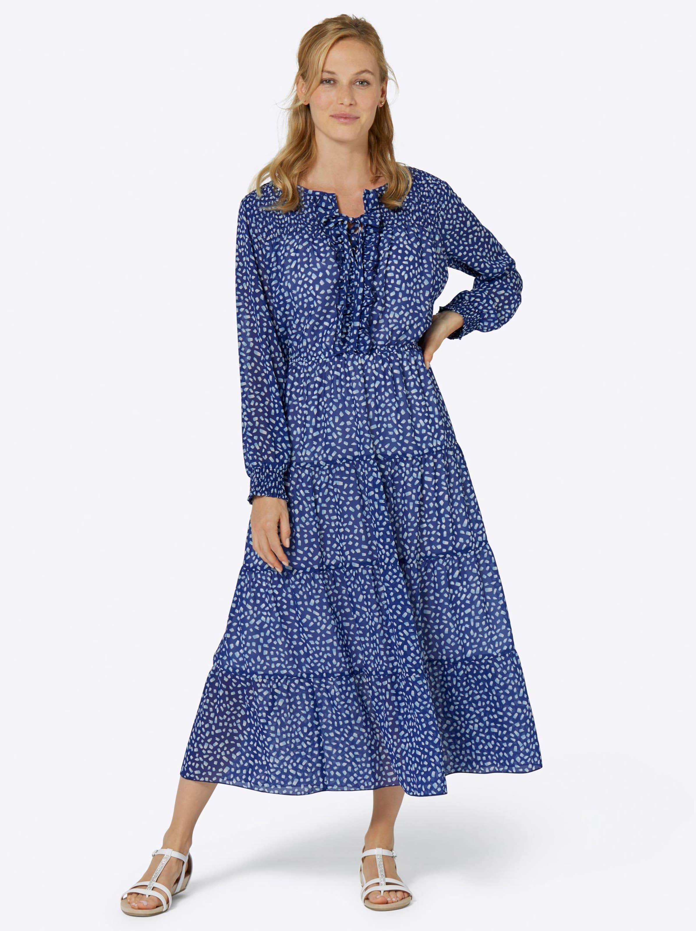 Damenmode Kleider Maxikleid in royalblau-eisblau-bedruckt Damenmode Kleider Maxikleid in royalblau-eisblau-bedruckt
