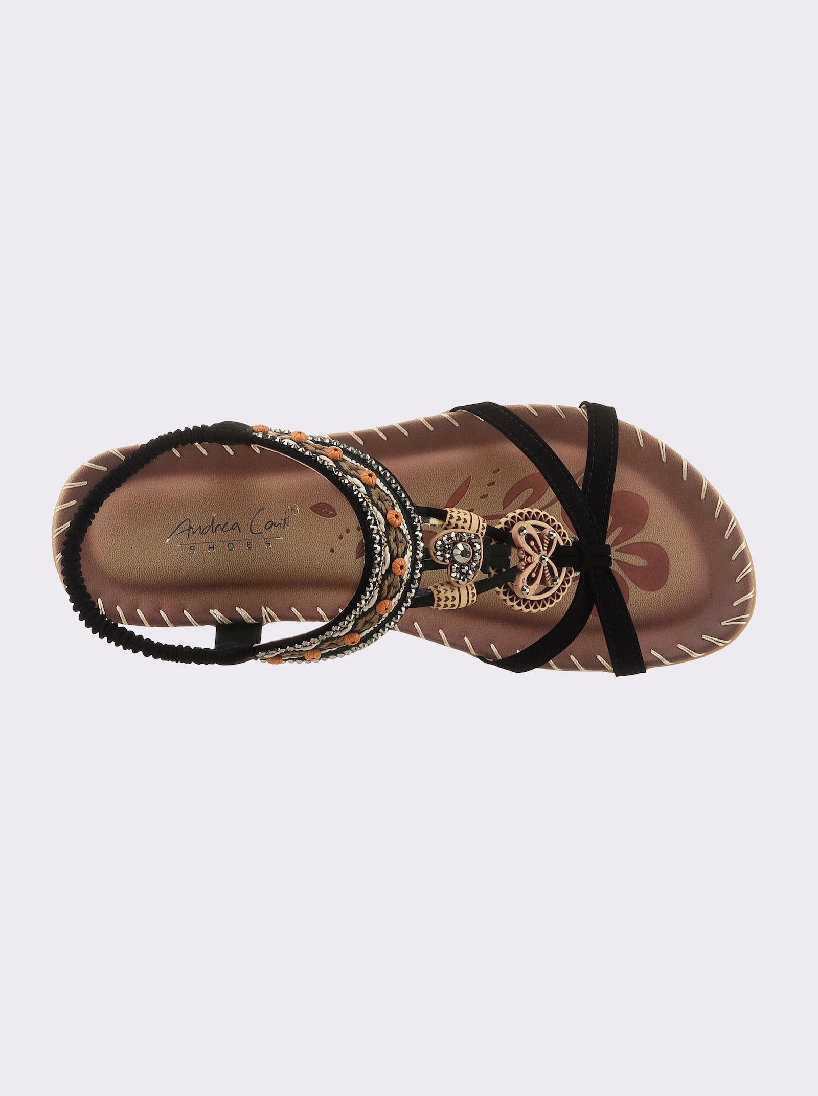 Andrea Conti slipper - zwart/bont