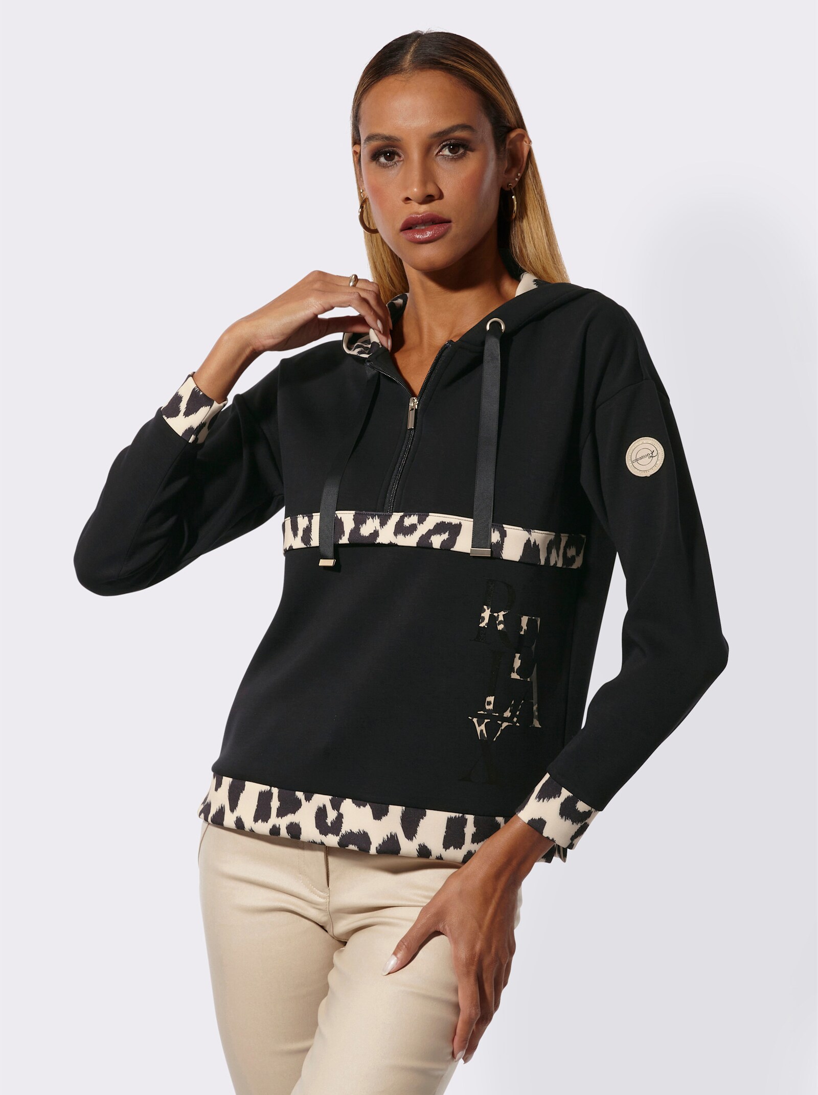 Sweatshirt - schwarz-sand