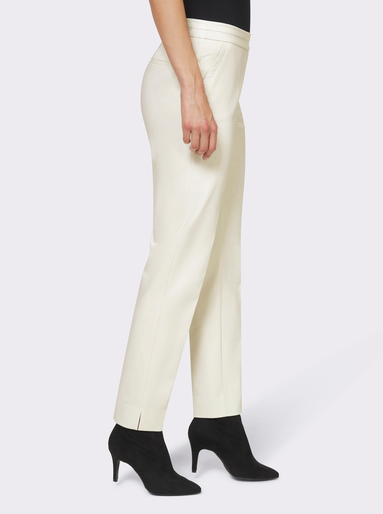 heine Broek met persplooien - champagne
