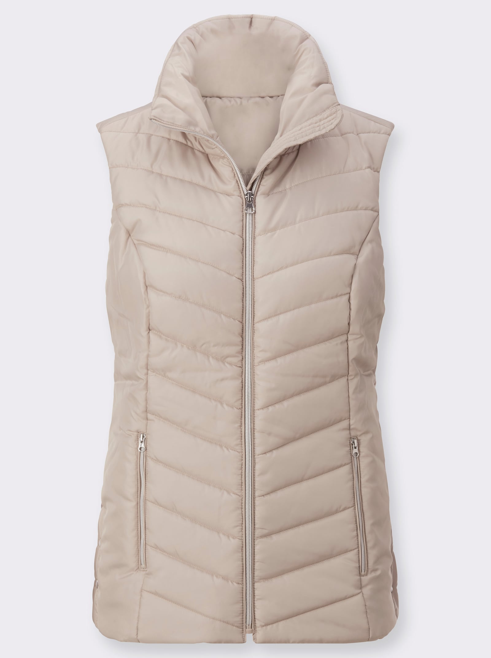 Steppweste mit Seitenschlitzen mit Druckknopf - sesam