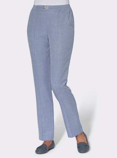 Schlupfhose mit Zierschnalle - taubenblau-meliert