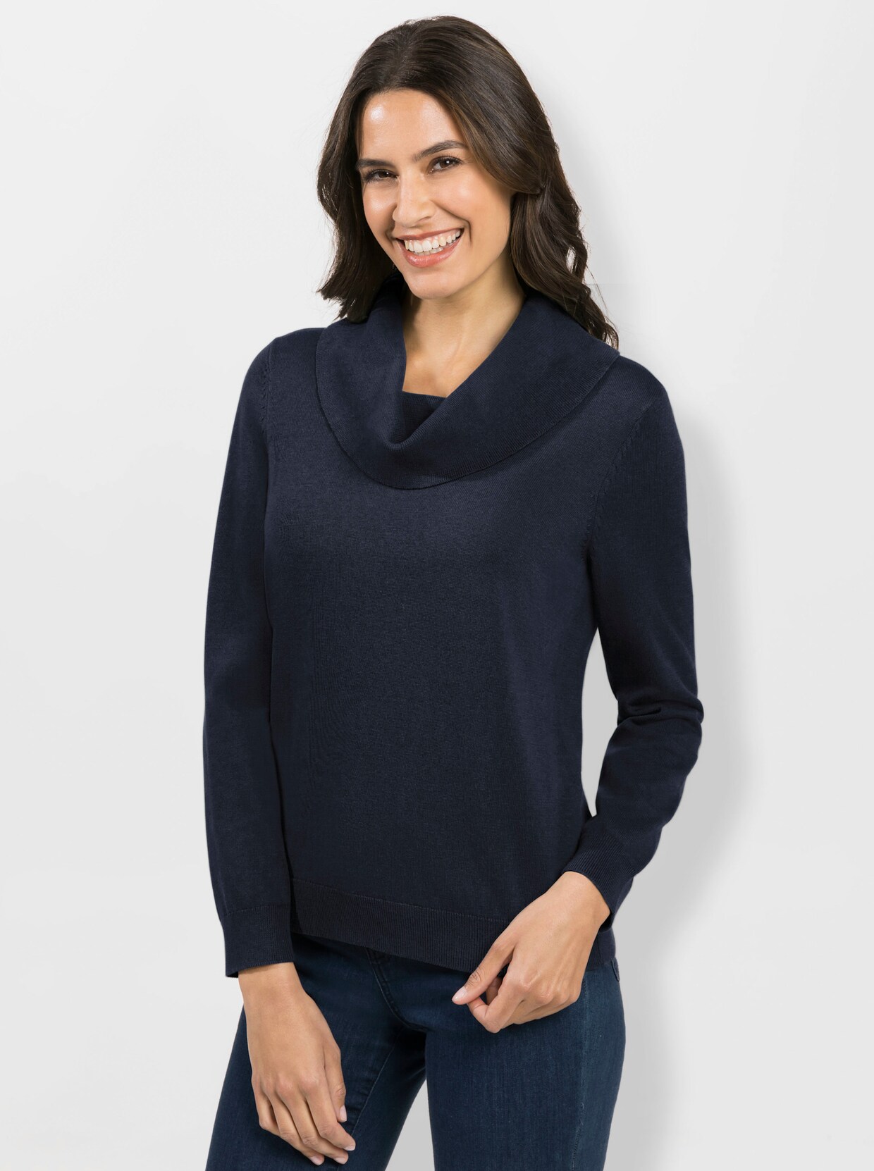 Langarm-Pullover - marine