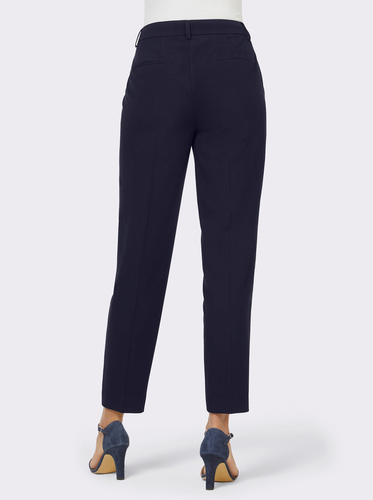 Broek met persplooien - marine