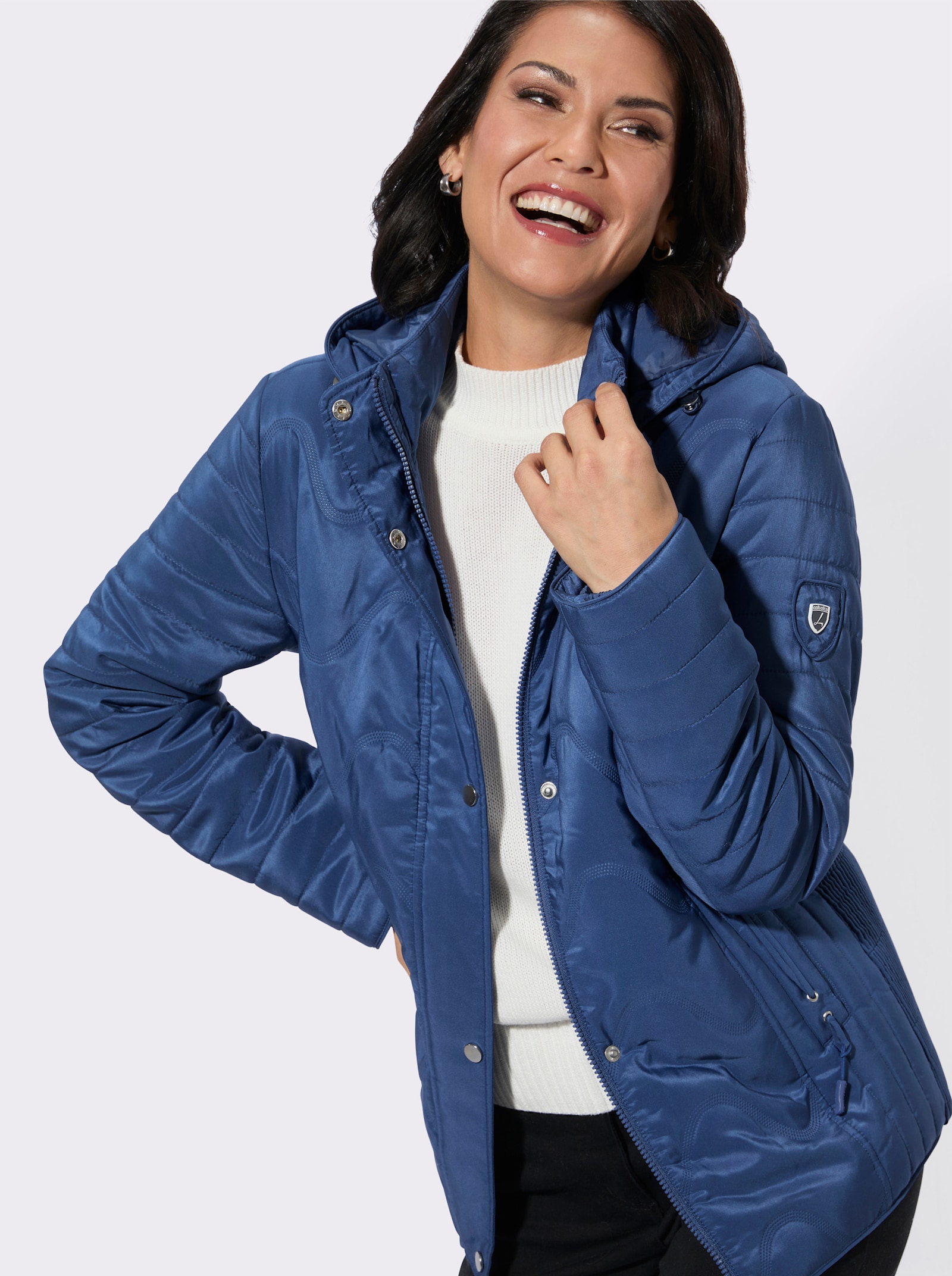 Steppjacke mit Windstopper - jeansblau