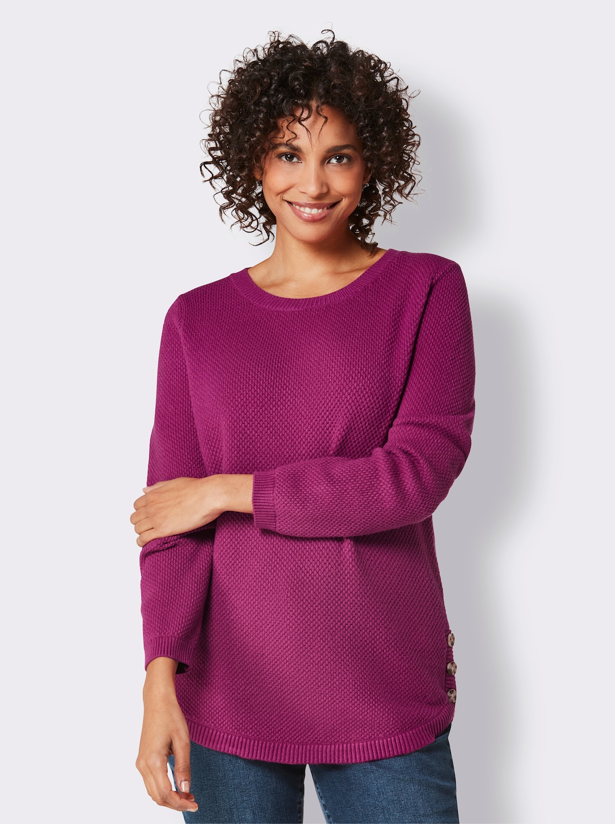 CREATION L PREMIUM Rundhalspullover - magenta
