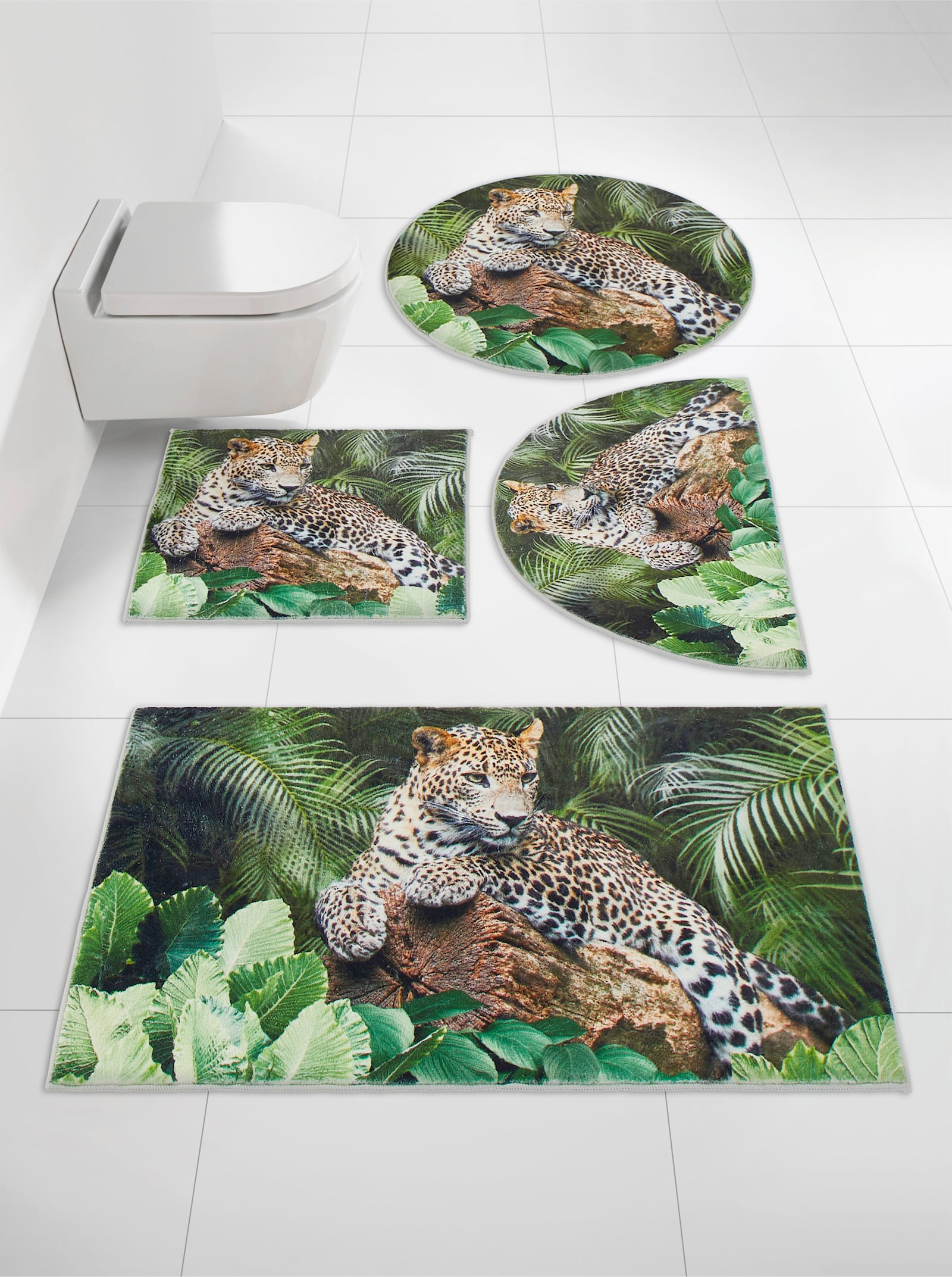 heine home Badematte - grün-braun-bedruckt