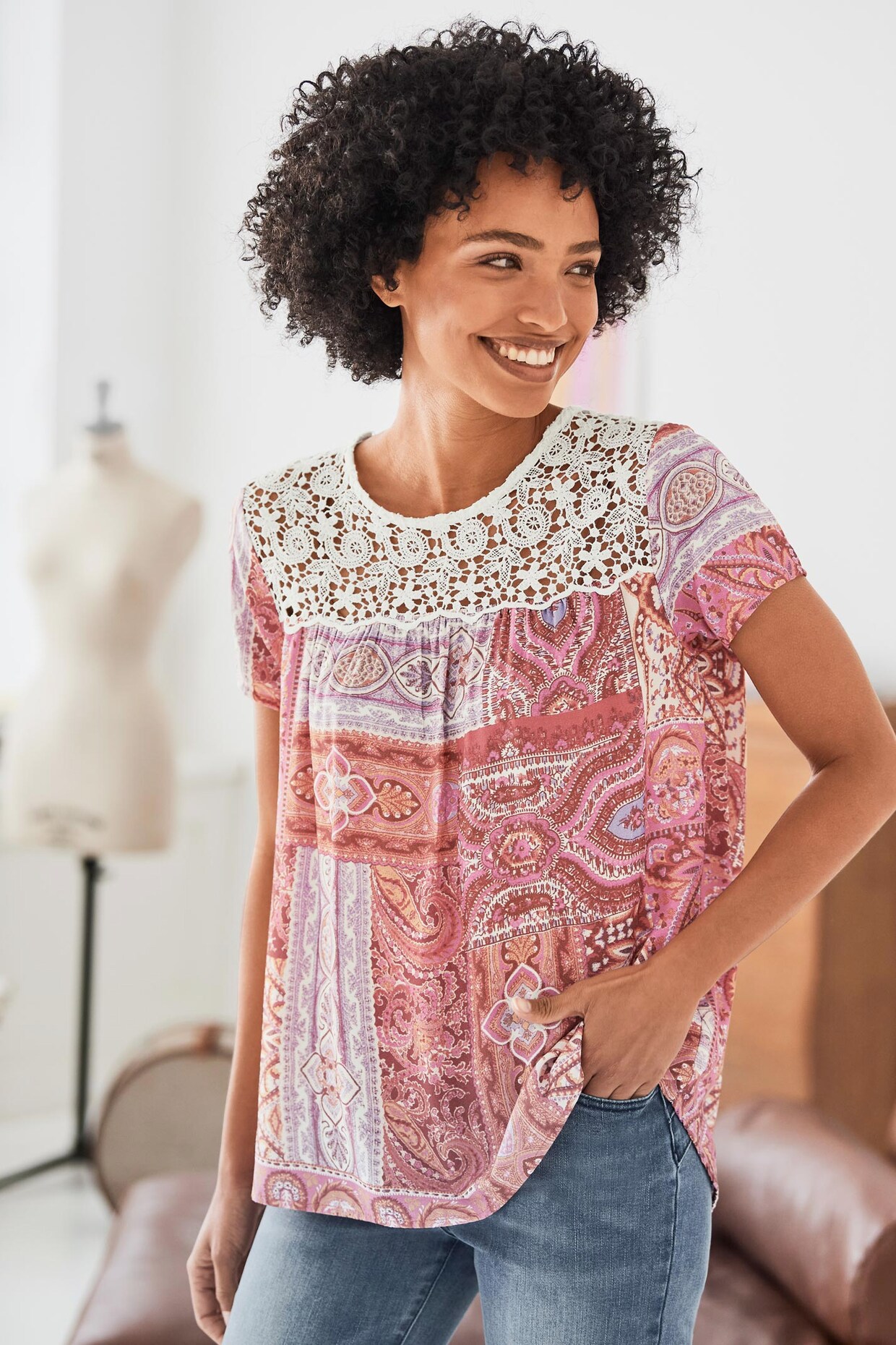 Linea Tesini Druckbluse - bunt